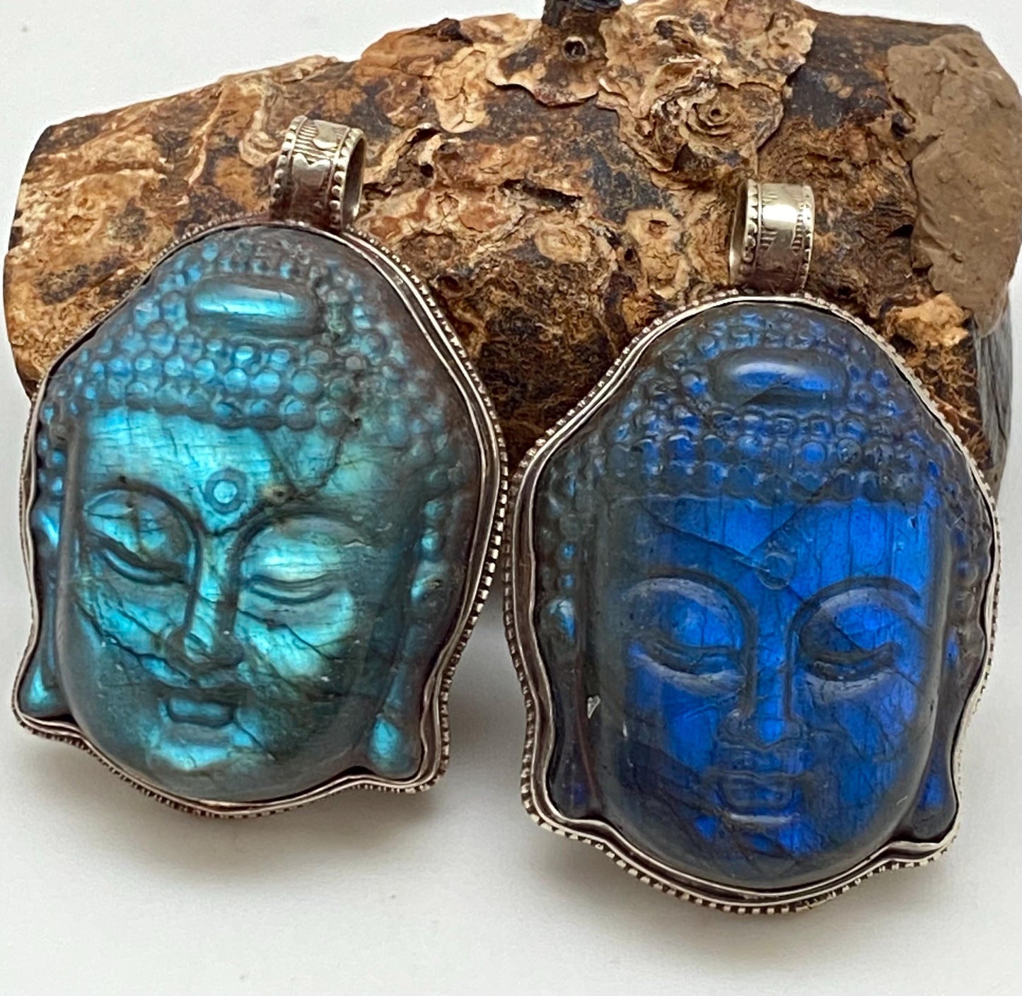 Buddha pendant,Labradorite carved Buddha pendant,handcrafted,Tibetan silver,spiritual, meditation,amulet,Buddhist,Himalayan,Nepalese