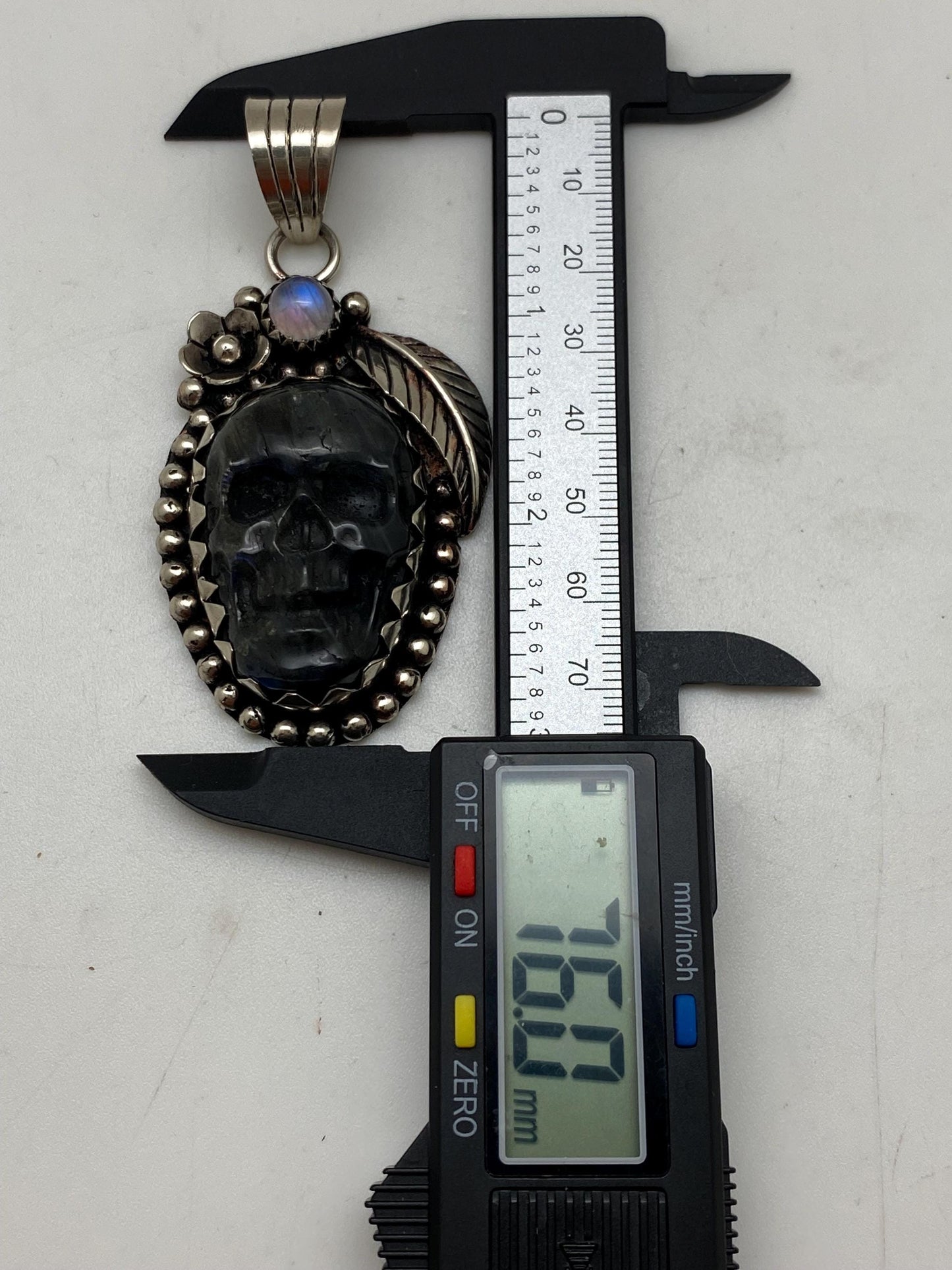 labradorite carved skull pendant,Tibetan silver,handcrafted,moonstone ,ethnic style,Nepalese,Himalayan