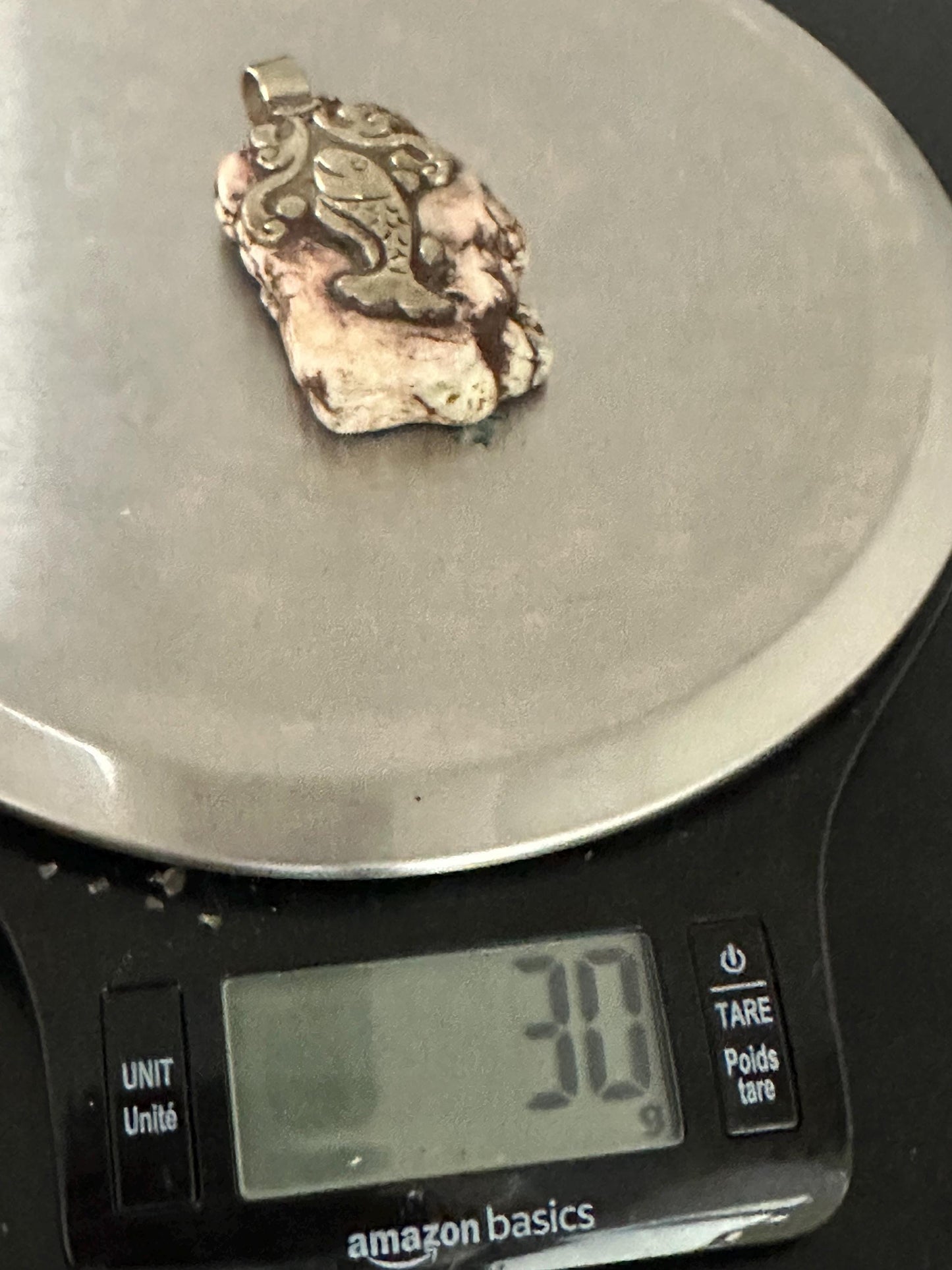 Howlite Turquoise pendant,white howlite turquoise,handcrafted, Tibetan silver,Fish pendant, monkey pendant,Himalayan,Nepalese