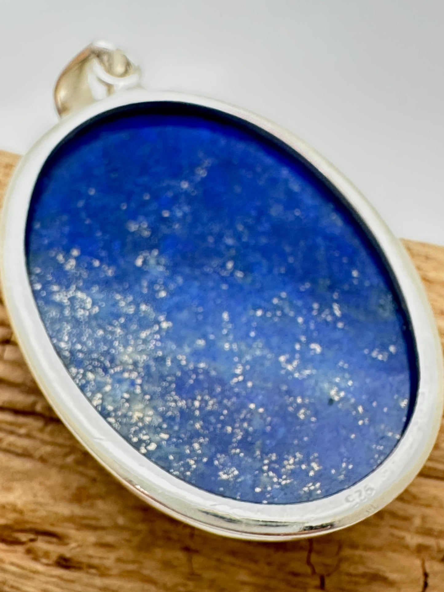 Lapis lazuli pendant, handcrafted, sterling silver,large pendant, natural stone