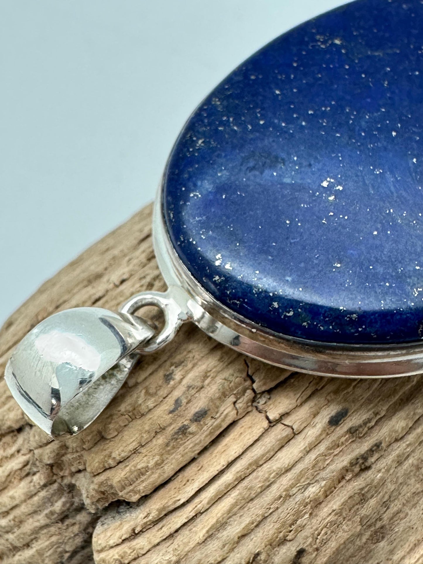 Lapis lazuli pendant, handcrafted, sterling silver,large pendant, natural stone