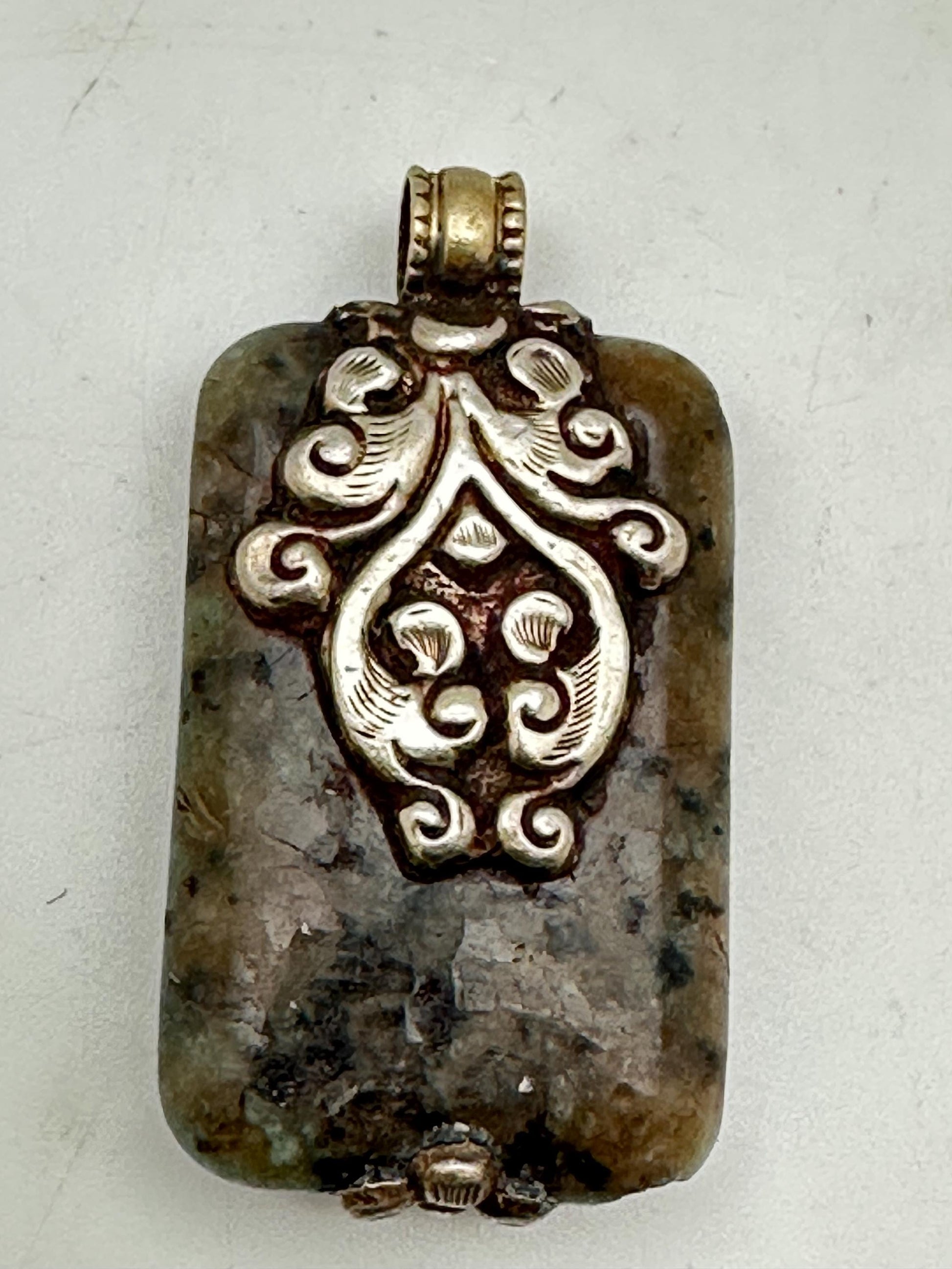 Handcrafted Agate Fish Pendant: Tibetan Silver, Nepalese Design