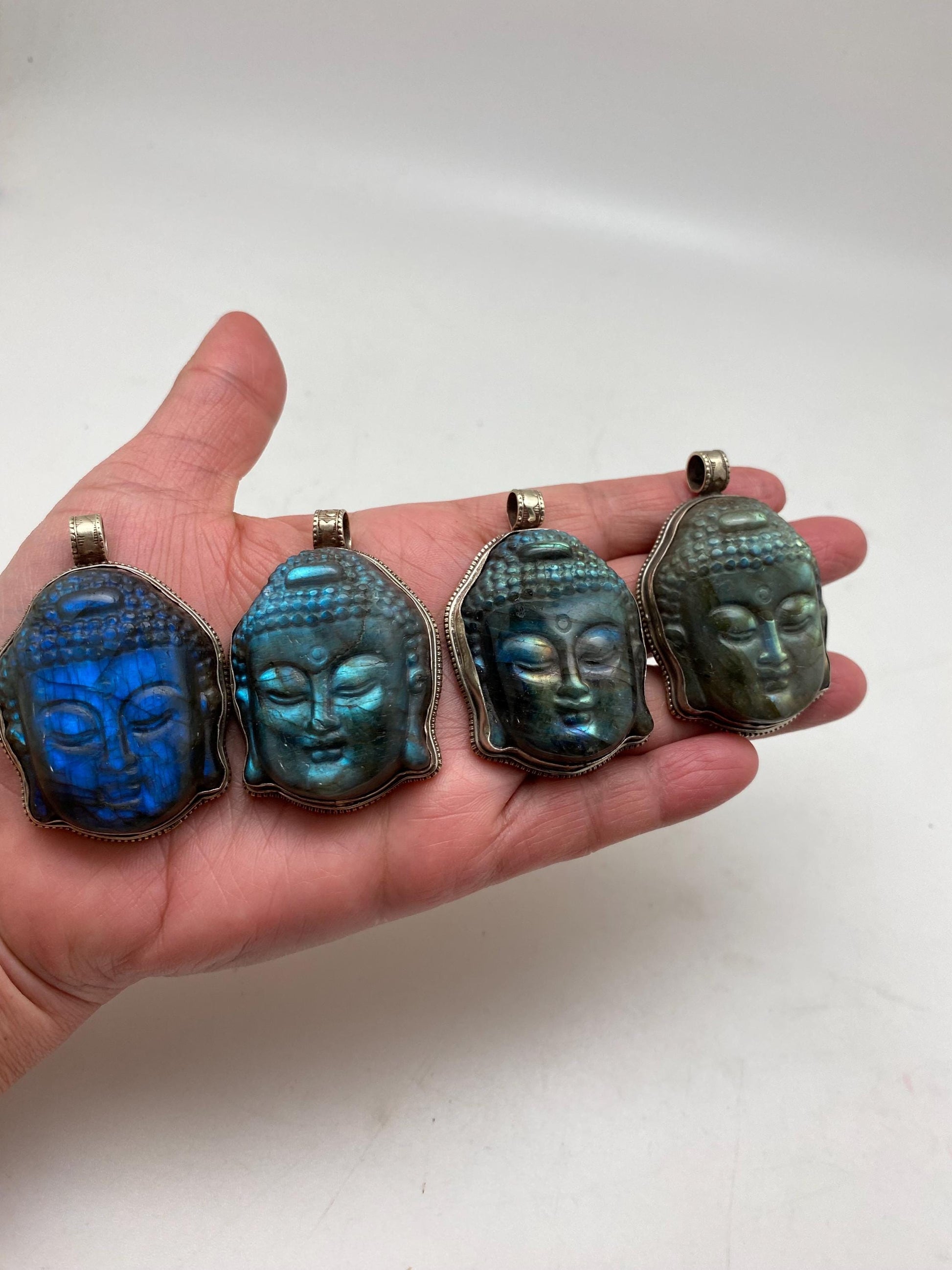 Buddha pendant,Labradorite carved Buddha pendant,handcrafted,Tibetan silver,spiritual, meditation,amulet,Buddhist,Himalayan,Nepalese