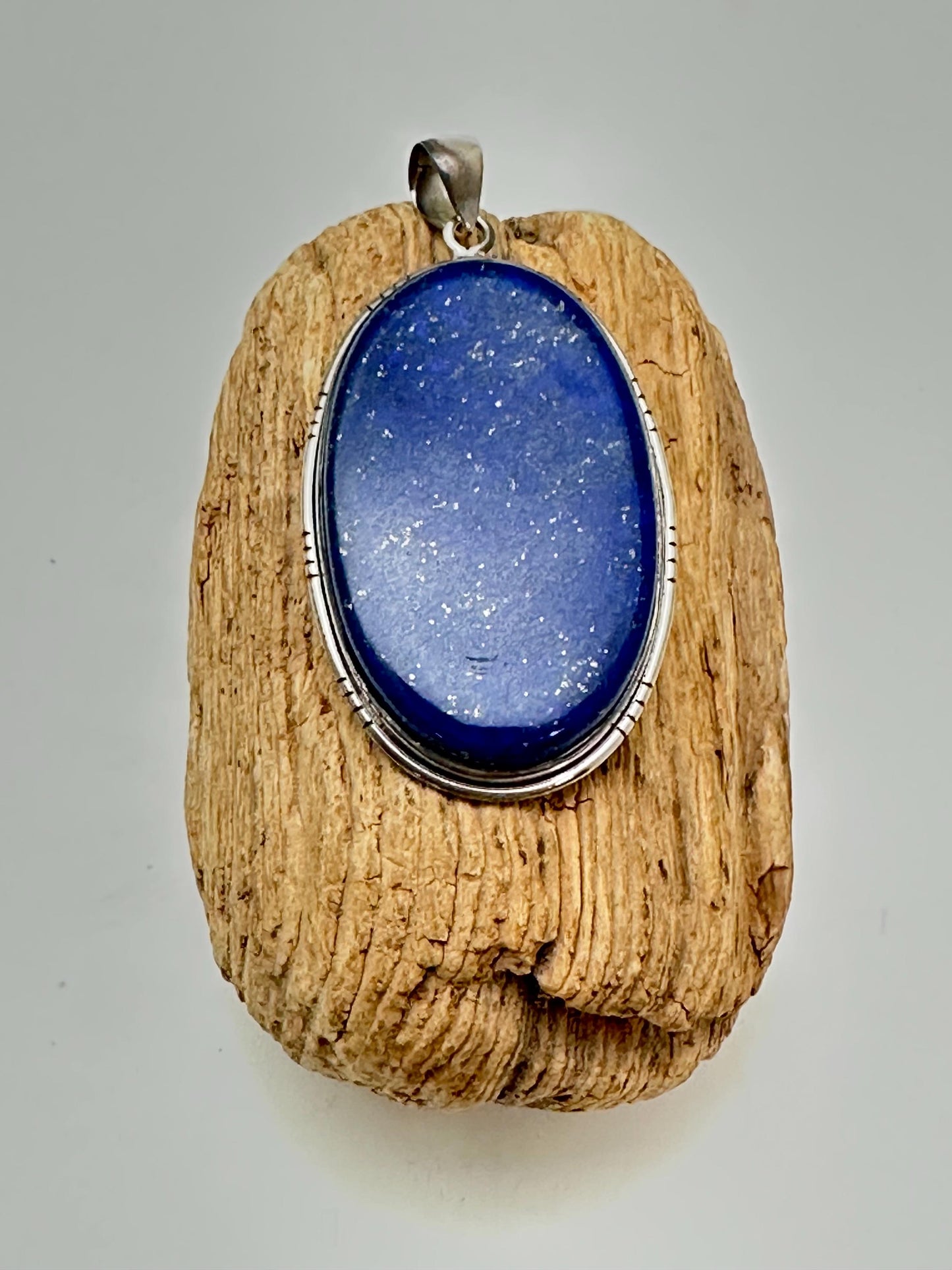 Lapis lazuli pendant, handcrafted, sterling silver,large pendant, natural stone
