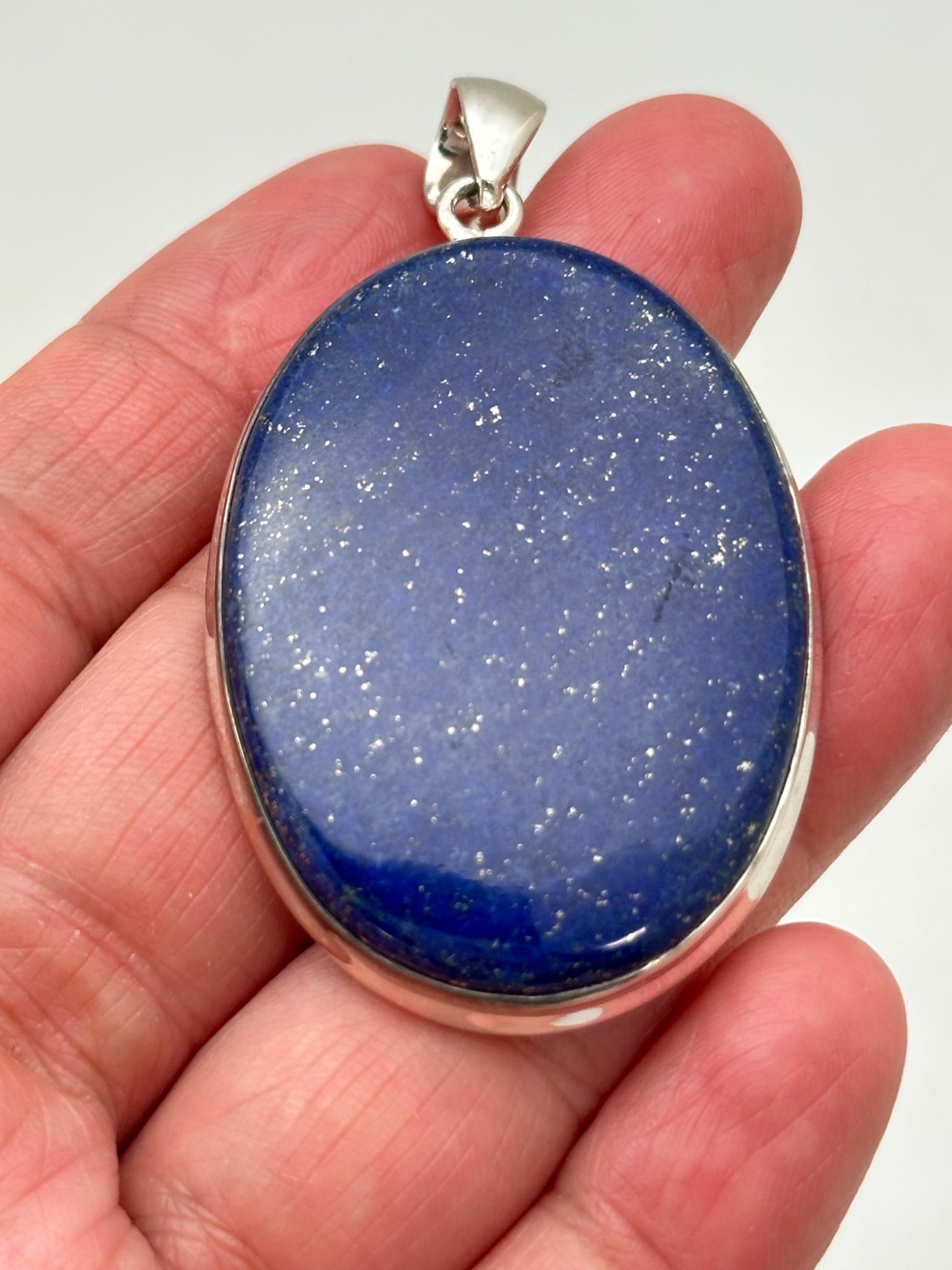 Lapis lazuli pendant, handcrafted, sterling silver,large pendant, natural stone