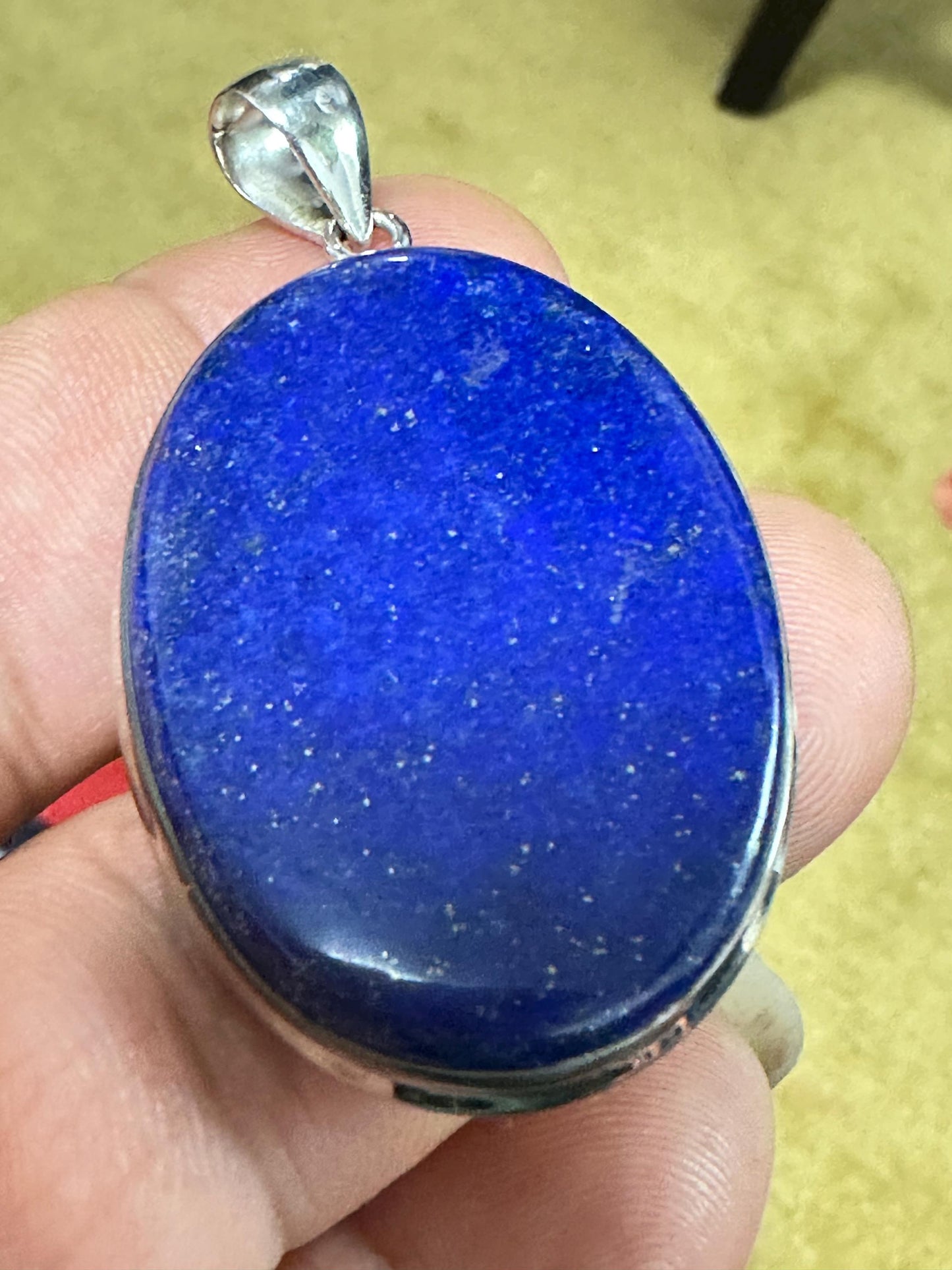 Lapis lazuli pendant, handcrafted, sterling silver,large pendant, natural stone