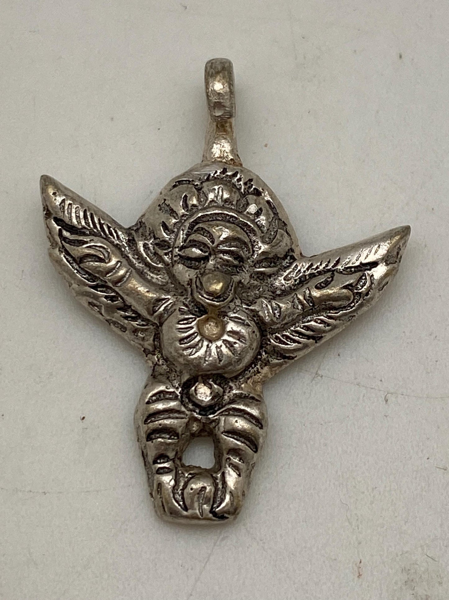 Lord Garuda pendant, handcrafted, Tibetan silver, amulet, protection, Himalayan, Nepalese