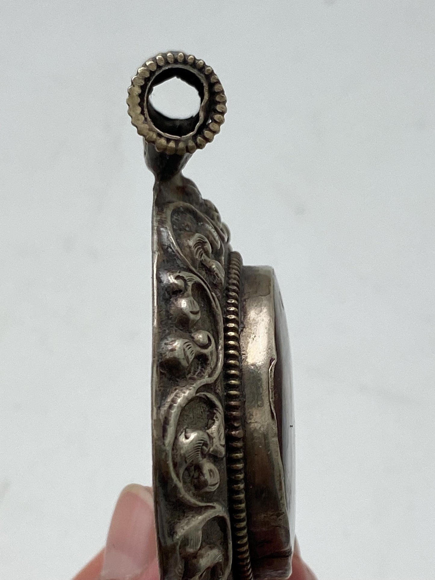Large pendant,mother of pearl, Tibetan silver,ethnic style,Handcrafted,Himalayan, Nepalese