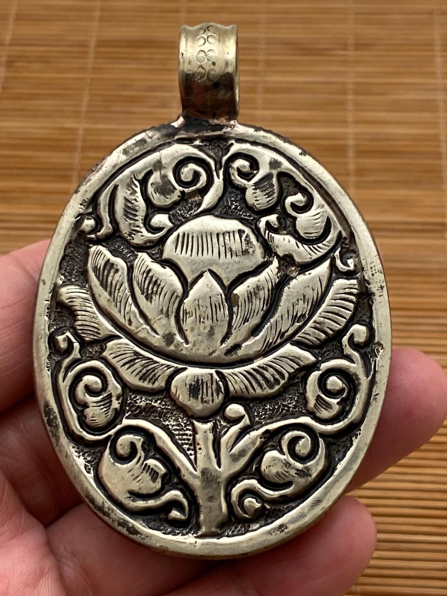 Butterfly pendant, handcrafted, Bone carved, Tibetan silver, Bug pendant,Red Butterfly