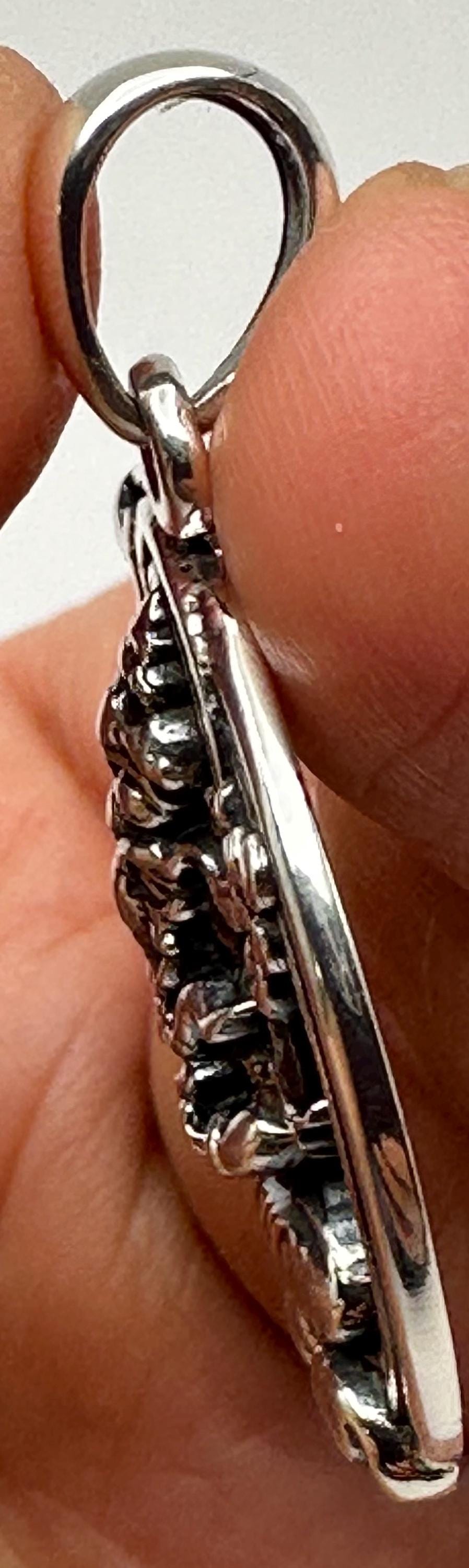 Sterling Silver Ganesh Pendant: Carved Amulet Charm