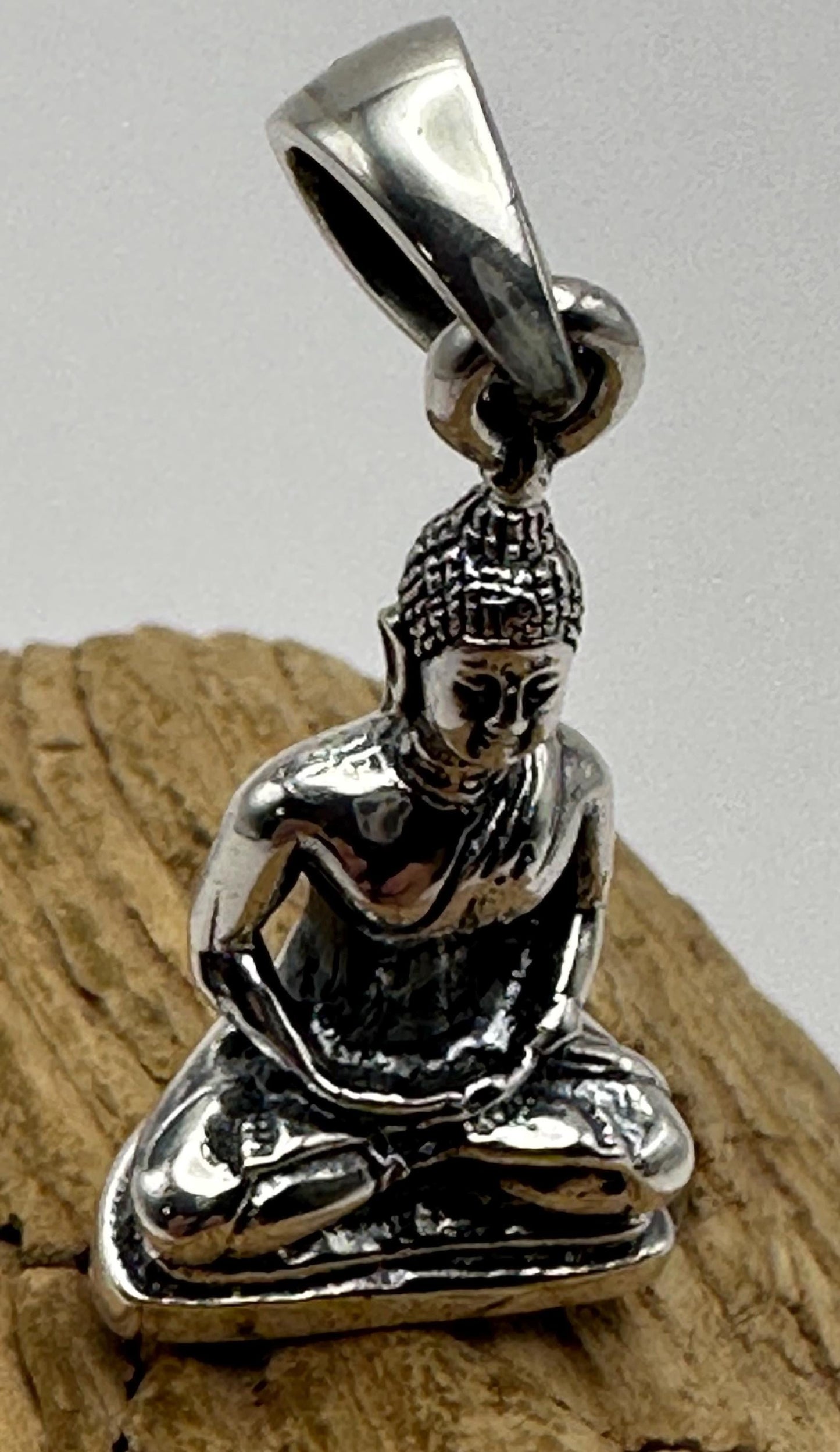 Buddha pendant, silver Shakyamuni Boddhisatva, amulet,spiritual,wisdom,meditation,inner calm,peace
