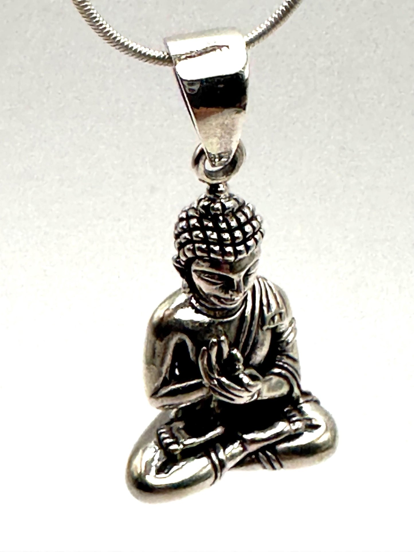 Buddha pendant,sterling silver crafted, meditation,spiritual,amulet,yoga