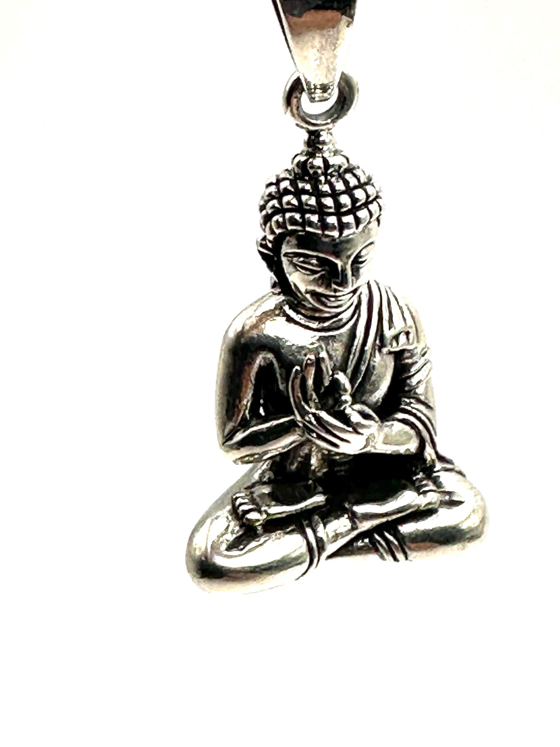 Buddha pendant,sterling silver crafted, meditation,spiritual,amulet,yoga