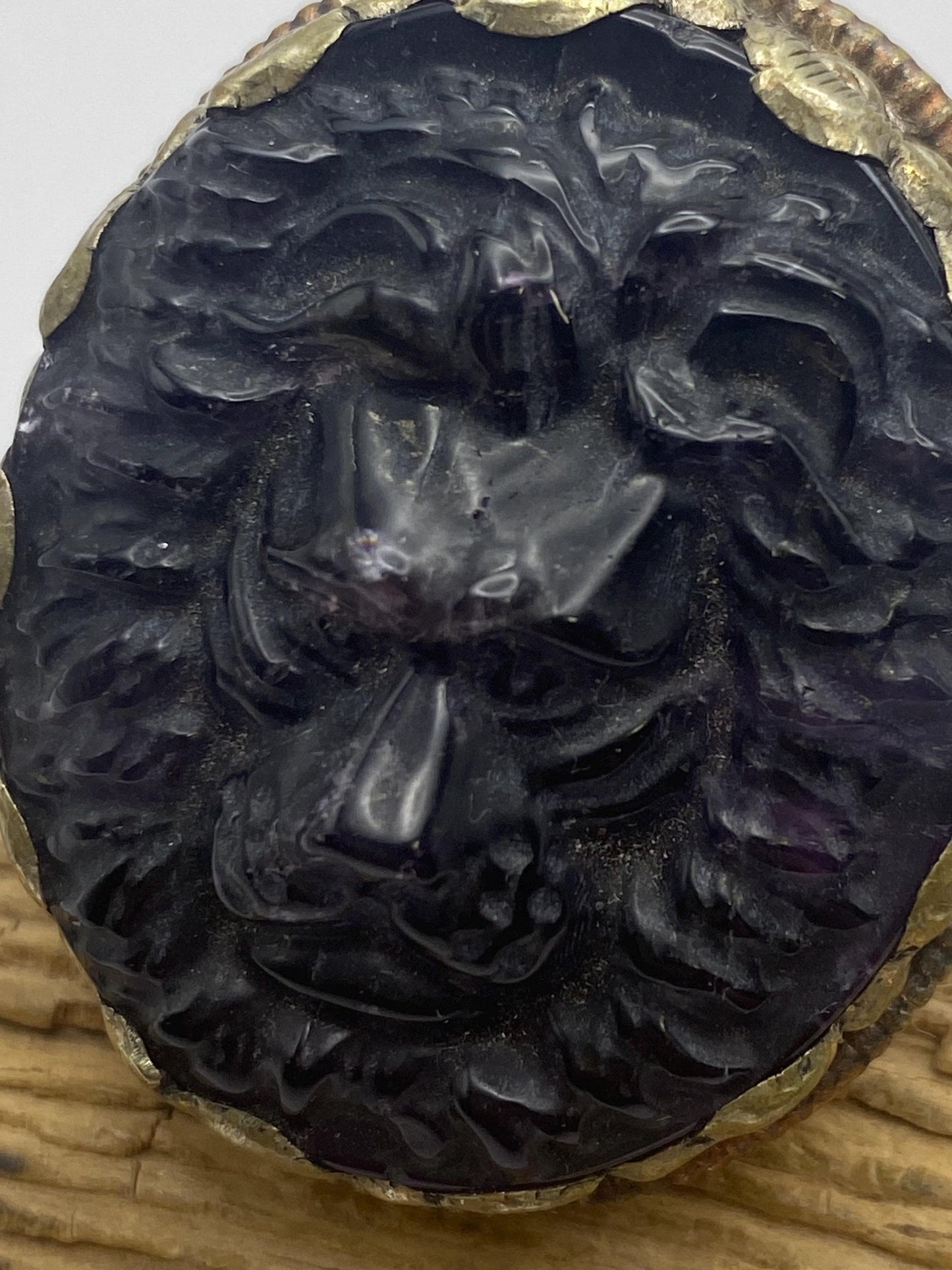 Lion ring, amethyst carved, handcrafted, Tibetan silver,Nepalese,ethnic style