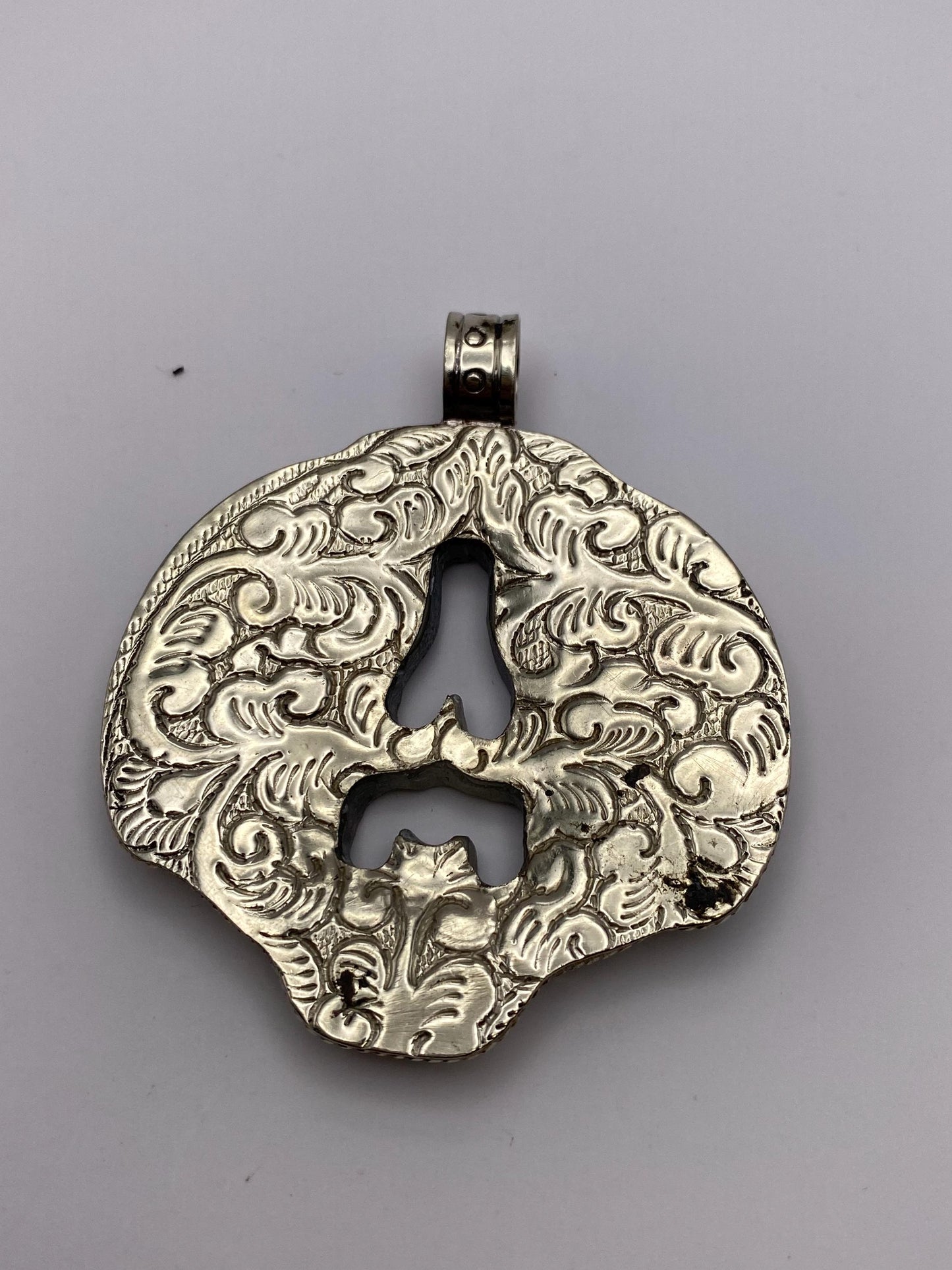 Jade Double Fish Pendant: Handcrafted Tibetan Silver, Nepalese