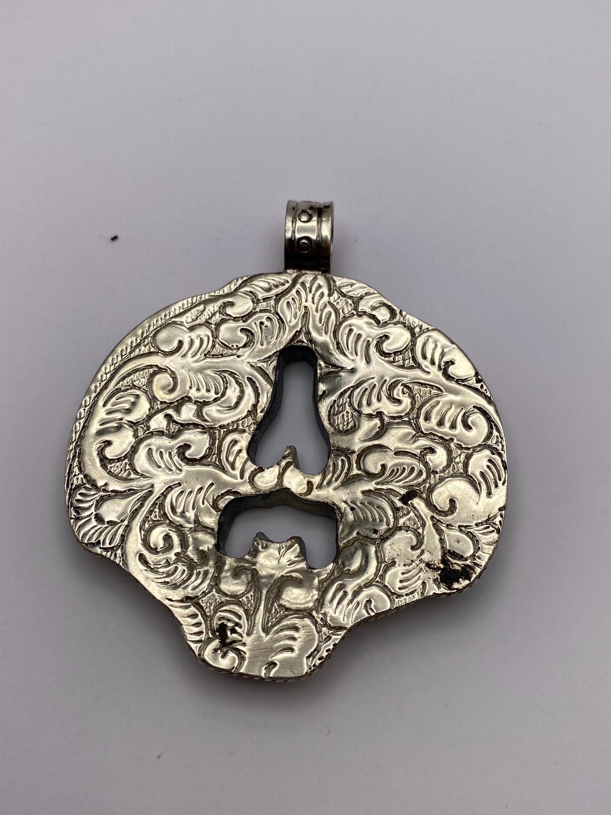 Jade Double Fish Pendant: Handcrafted Tibetan Silver, Nepalese