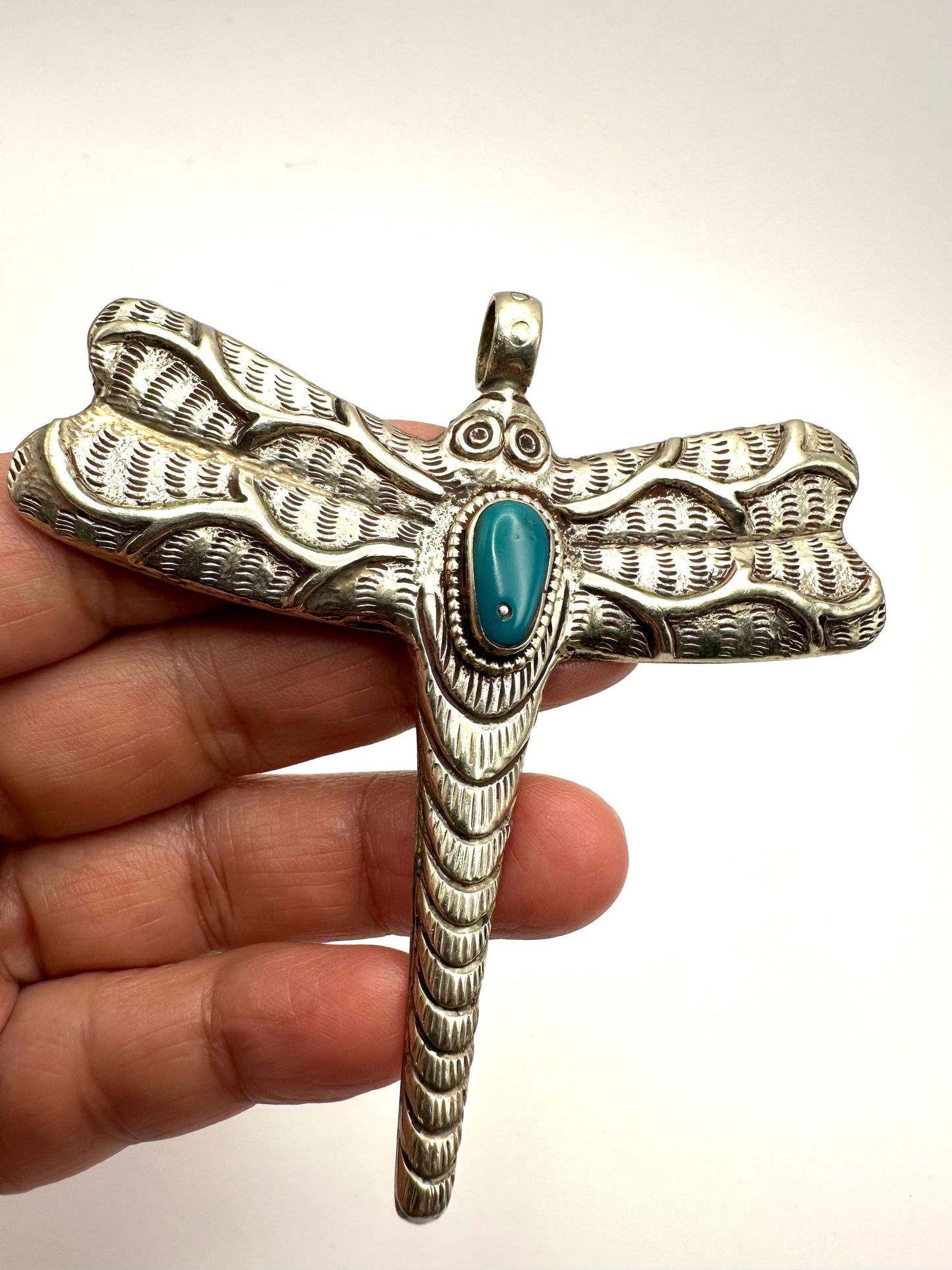 Dragonfly pendant,handcrafted, Tibetan silver,Bug pendant,Nepalese