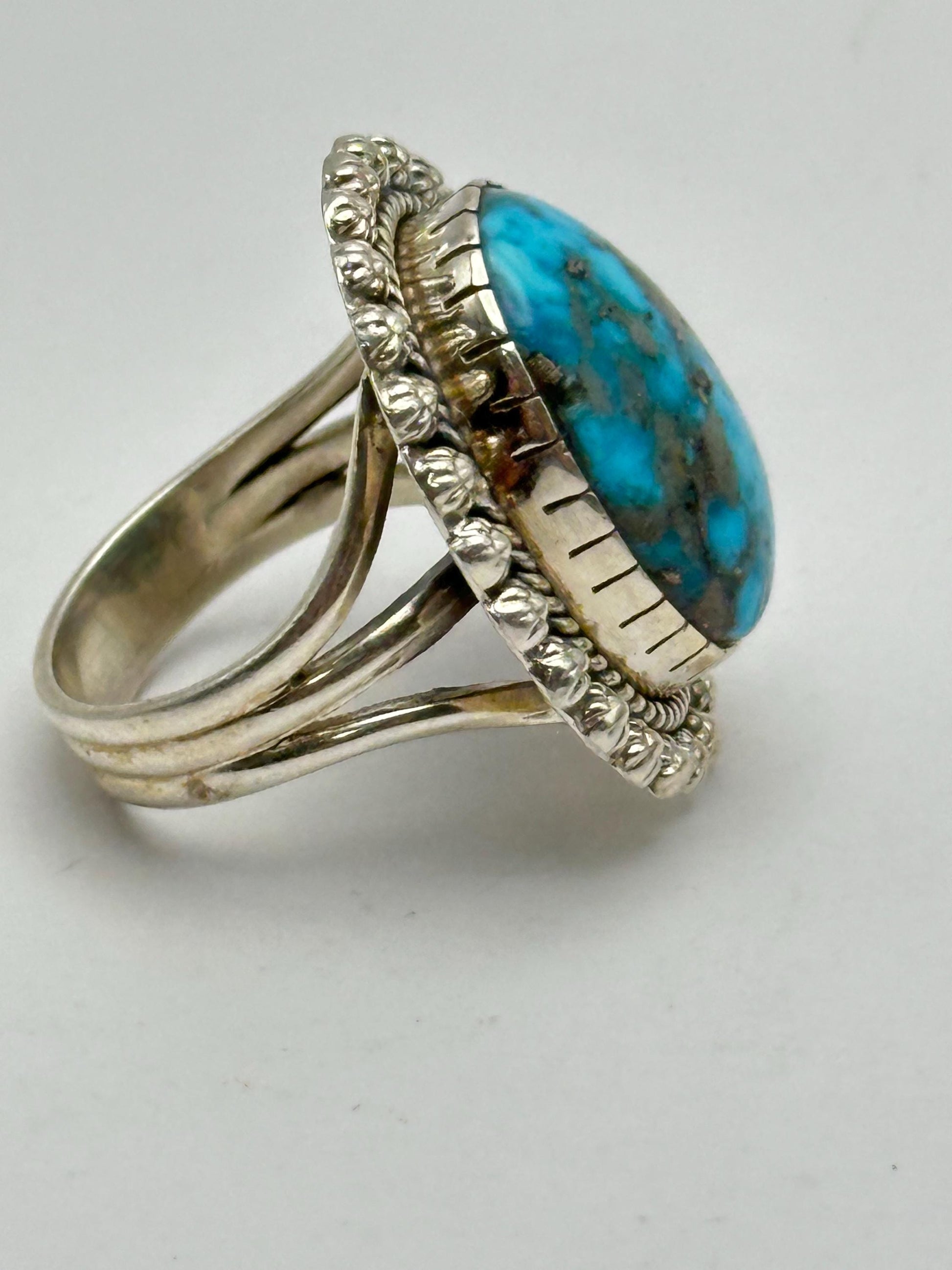 Turquoise ring,Persian Turquoise,sterling silver