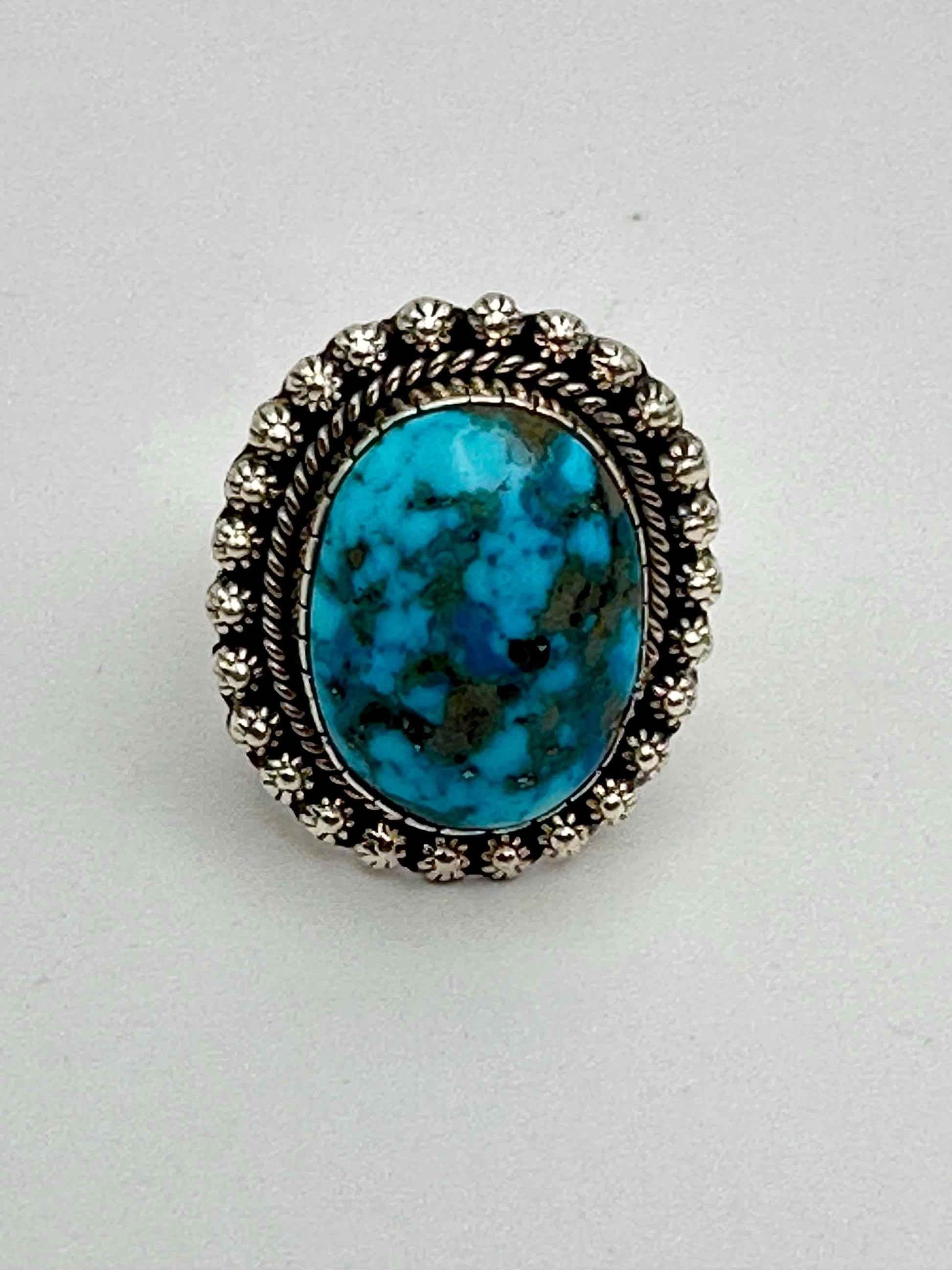 Turquoise ring,Persian Turquoise,sterling silver
