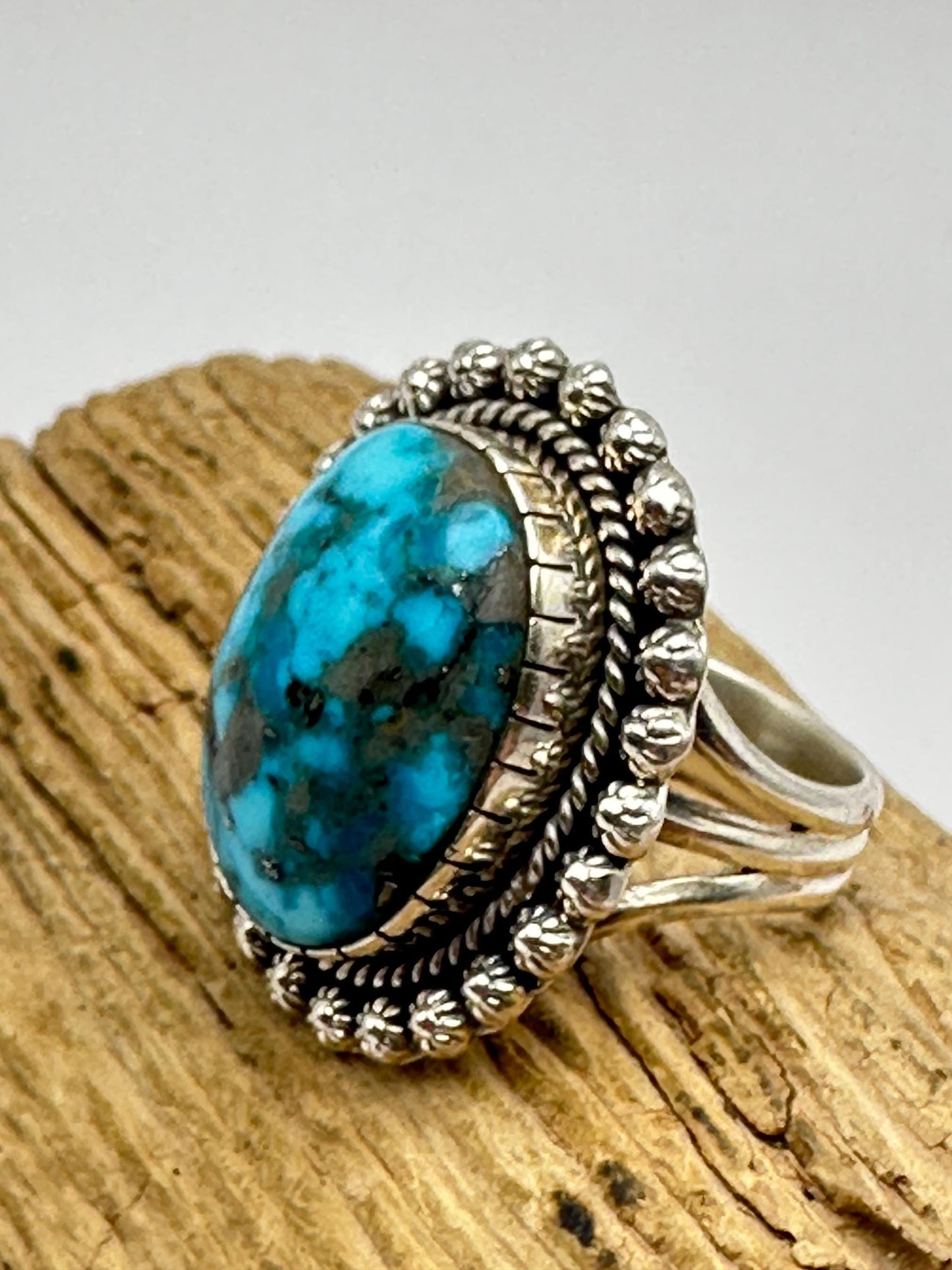 Turquoise ring,Persian Turquoise,sterling silver