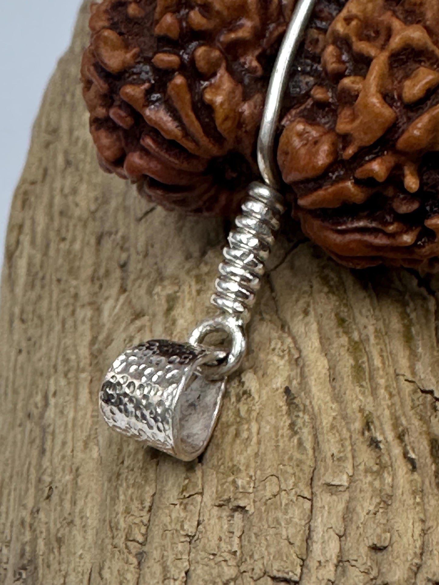 Rudraksha,Gauri Shankar, natural rudraksha from Nepal set with sterling silver,natural rudraksha