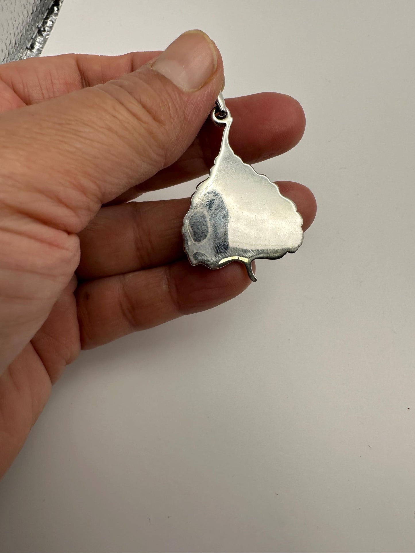 Sterling Silver Buddha Leaf Pendant: Spiritual Meditation Jewelry