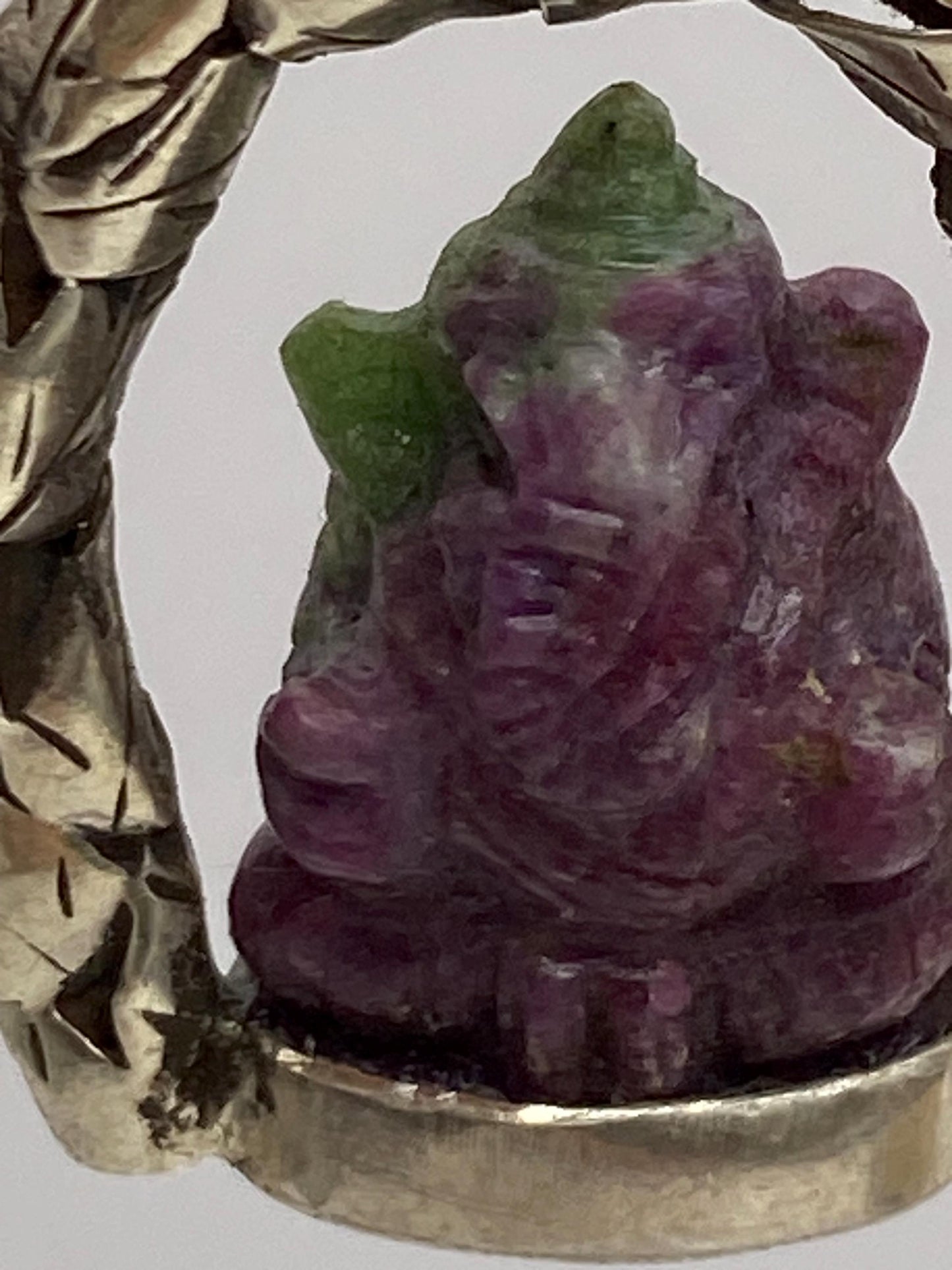 Ganesha pendant,Lord Ganesh,handcrafted ,charm,Goodluck,prosperity,Auspicious, silver,sterling silver,Ruby zoisite