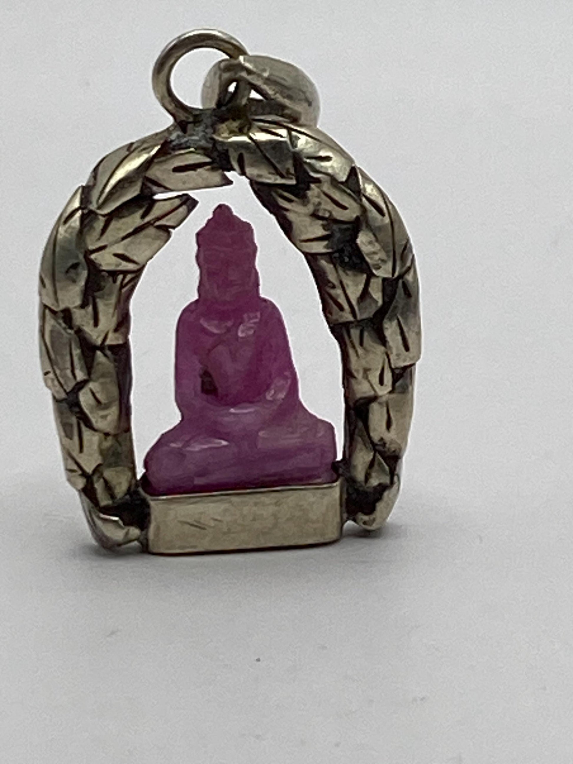 Buddha pendant, Lord Buddha,handcrafted,sterling silver,Ruby carved,spiritual,meditation,yoga,charm