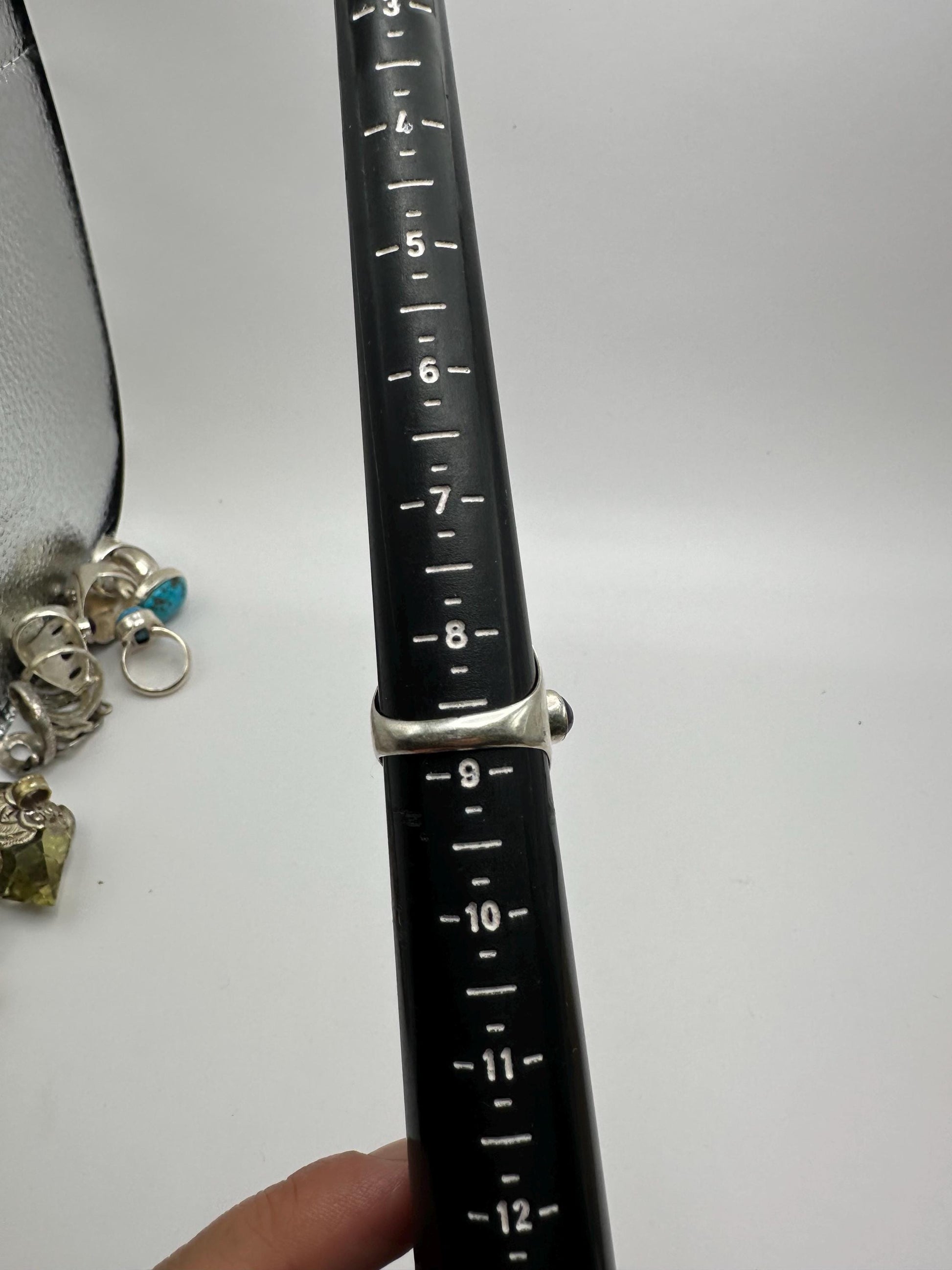 Amethyst ring,handcrafted, sterling silver,five stones ring,ethnic style, Nepalese