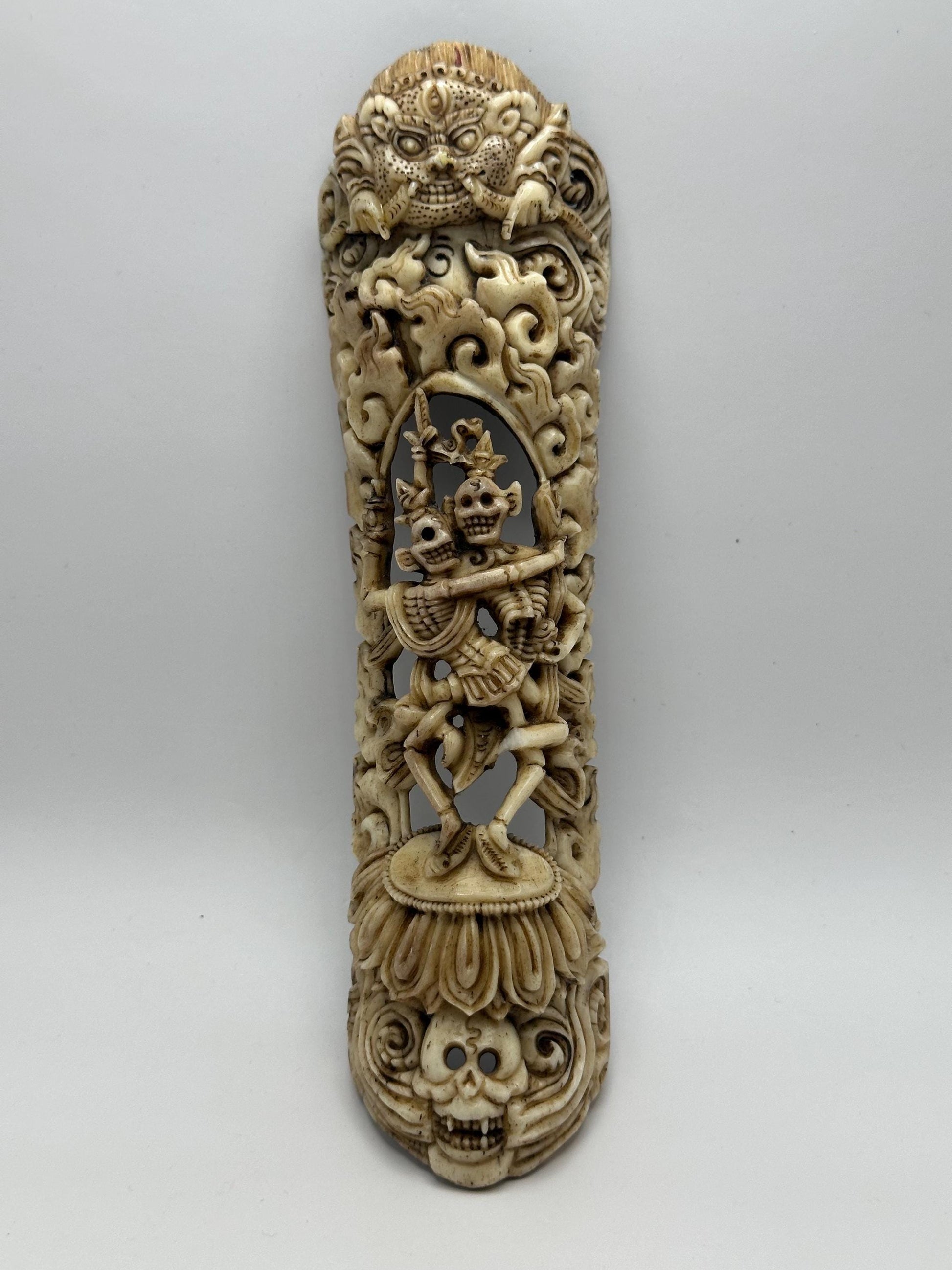 chitipati master handcrafted from yak bone, Tibetan arts, Buddhist sculpture