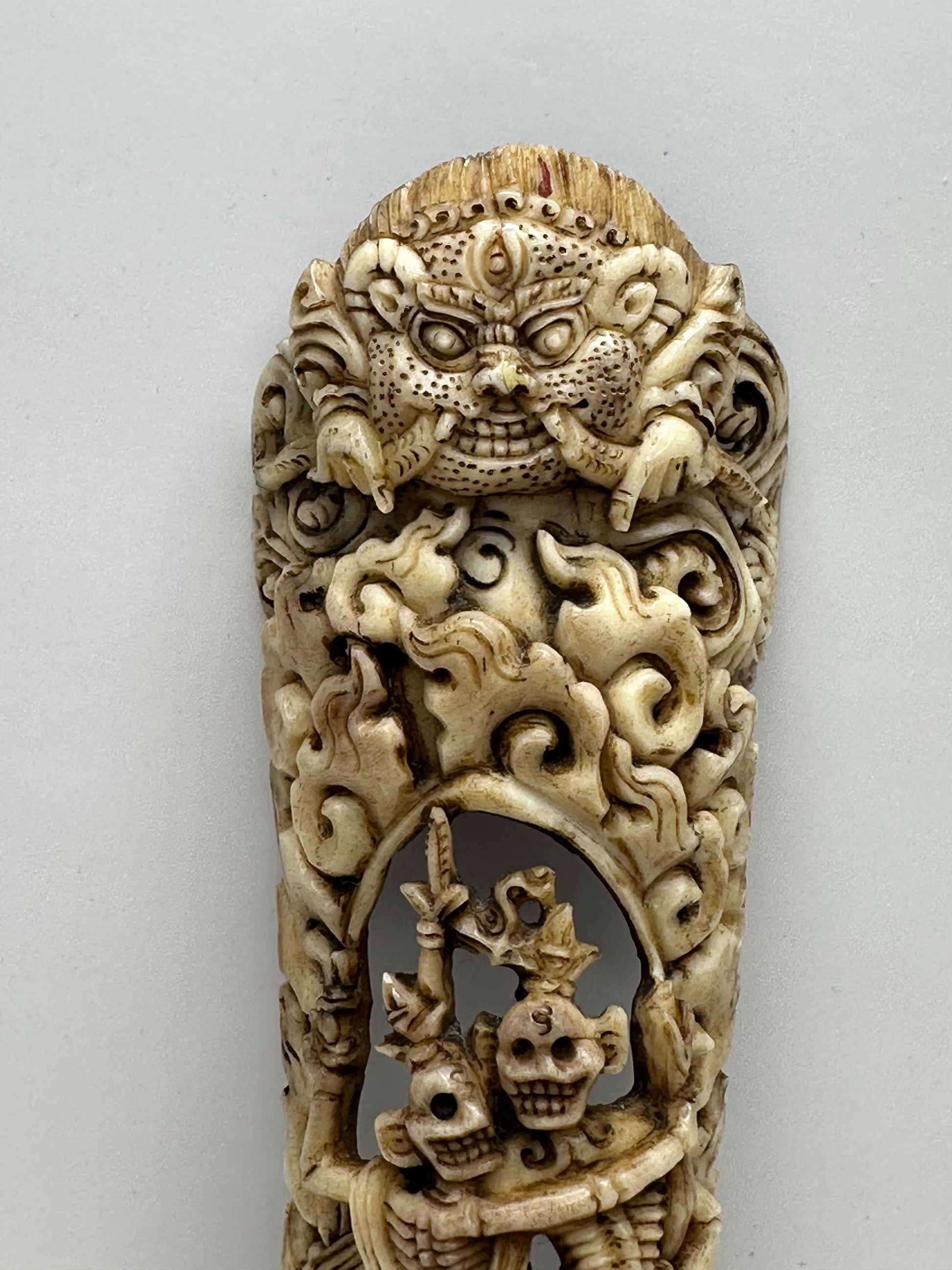chitipati master handcrafted from yak bone, Tibetan arts, Buddhist sculpture