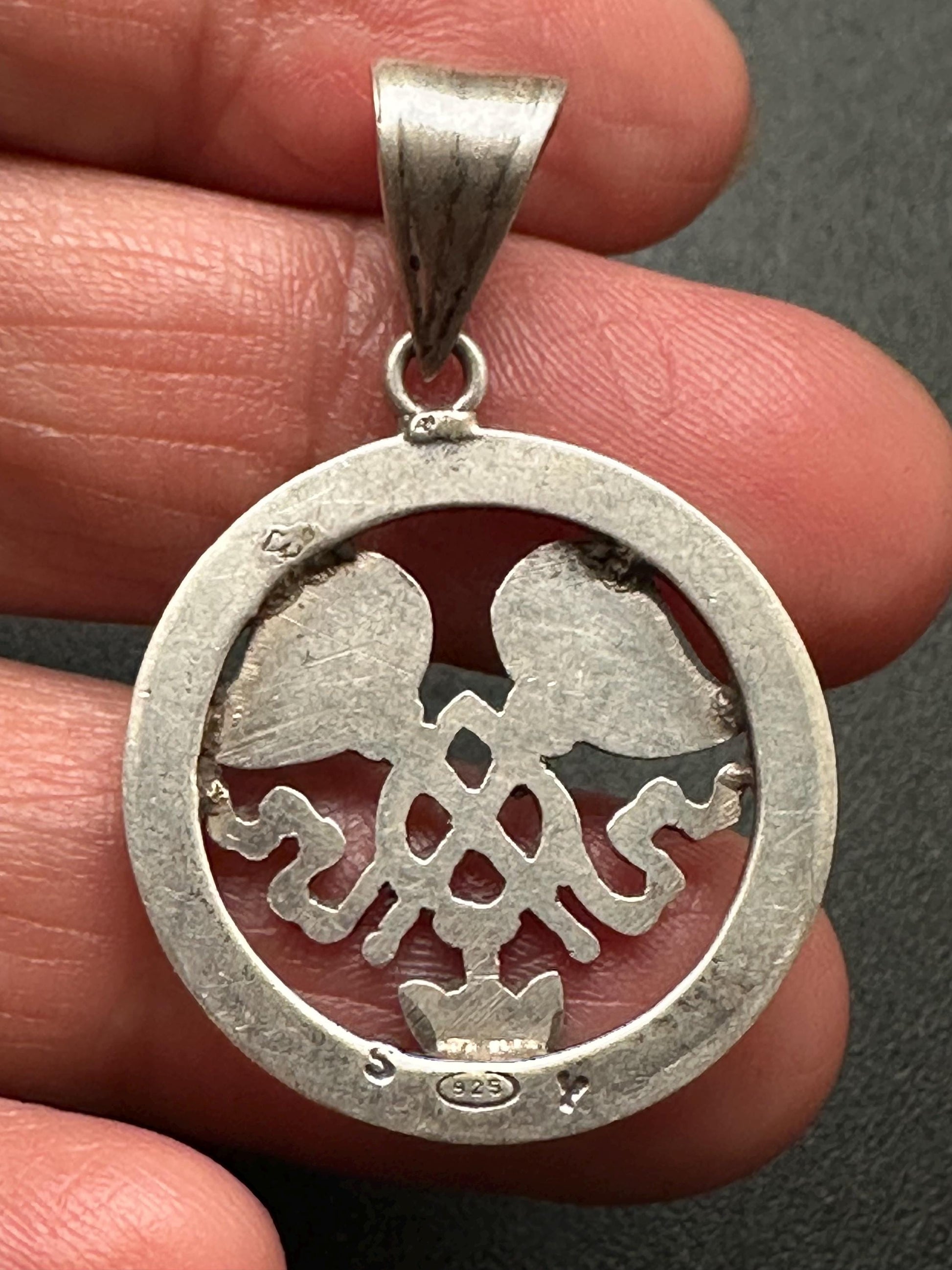 Sterling silver, Fly whisk pendant,spiritual
