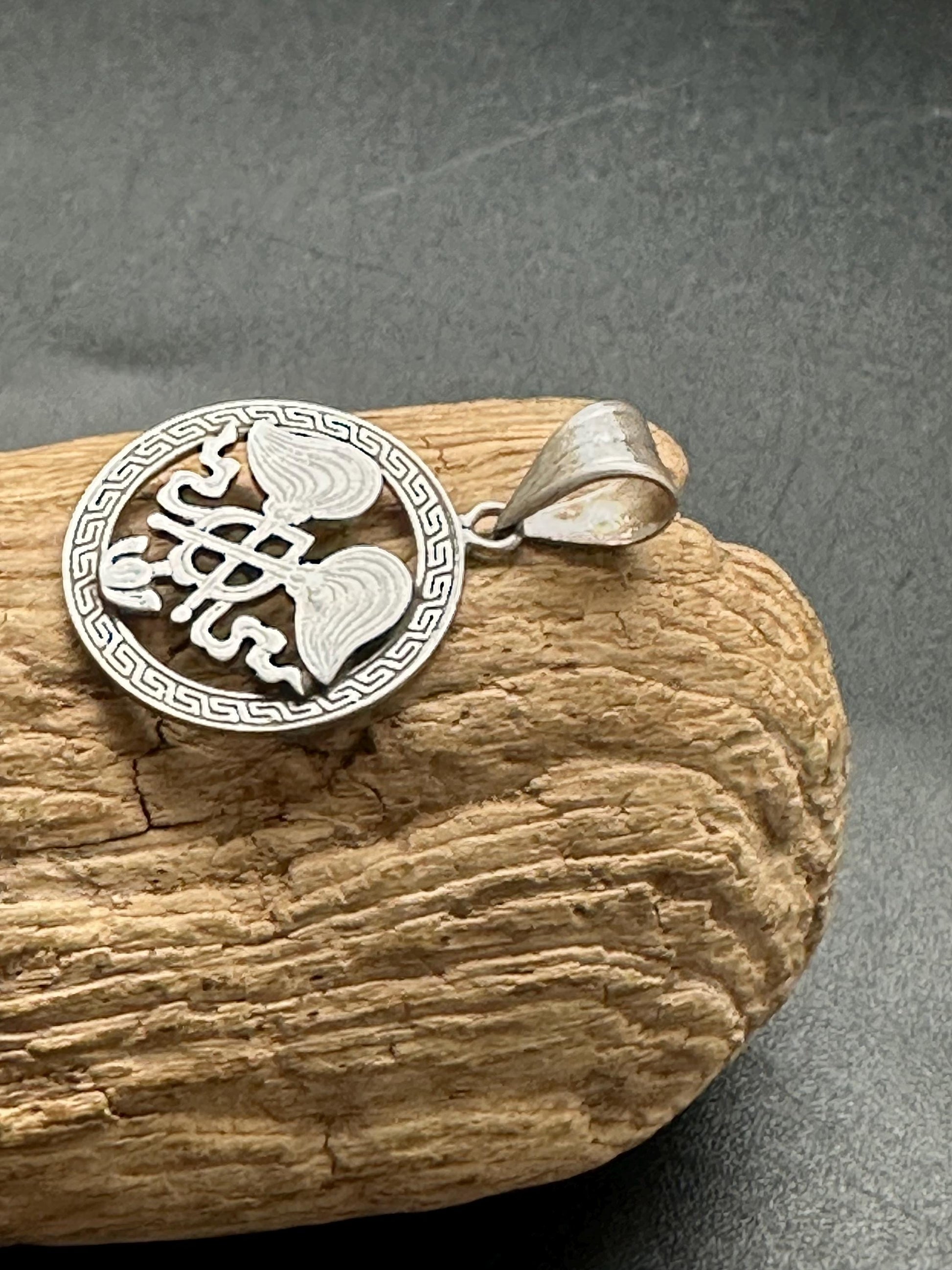 Sterling silver, Fly whisk pendant,spiritual