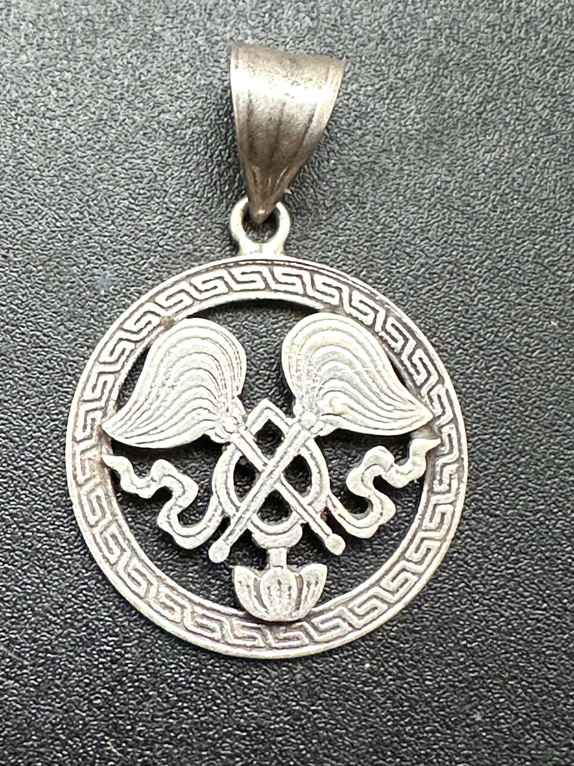 Sterling silver, Fly whisk pendant,spiritual