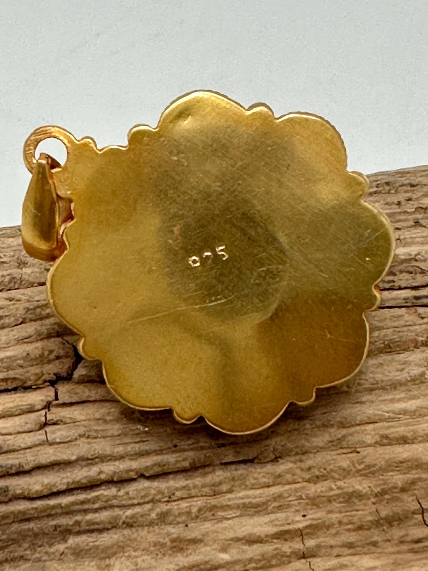 Navaratna pendant, sterling silver, gold plated,handcrafted, flower,natural stone, nine planet gem stone,semi precious stone