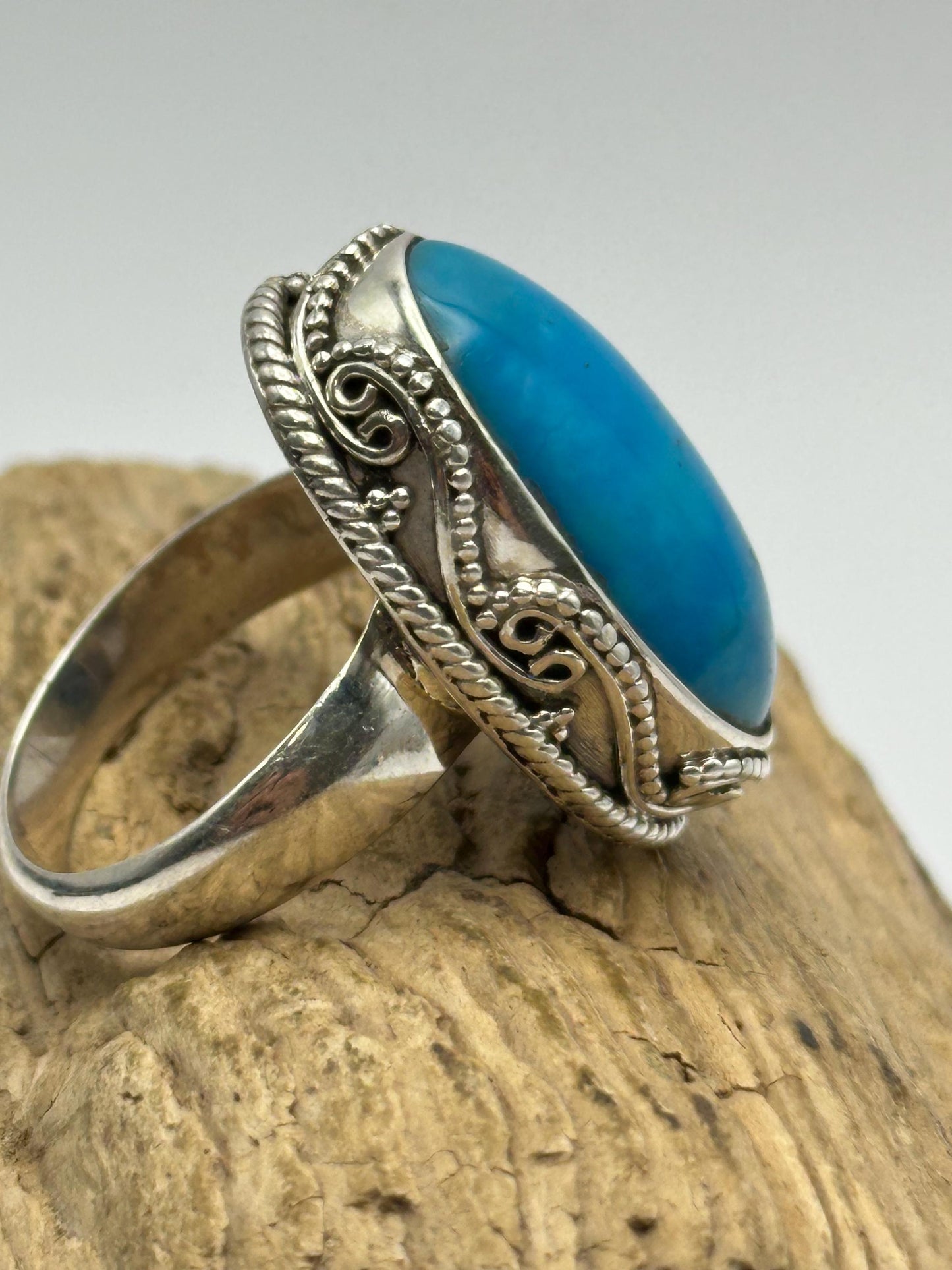 Turquoise ring,Arizona Turquoise,sterling silver ring,