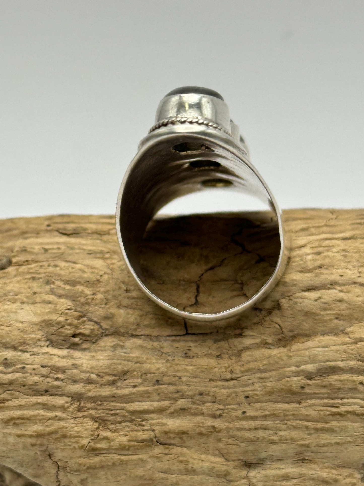 labradorite ring,triple stone ring,sterling silver, fashion jewelry