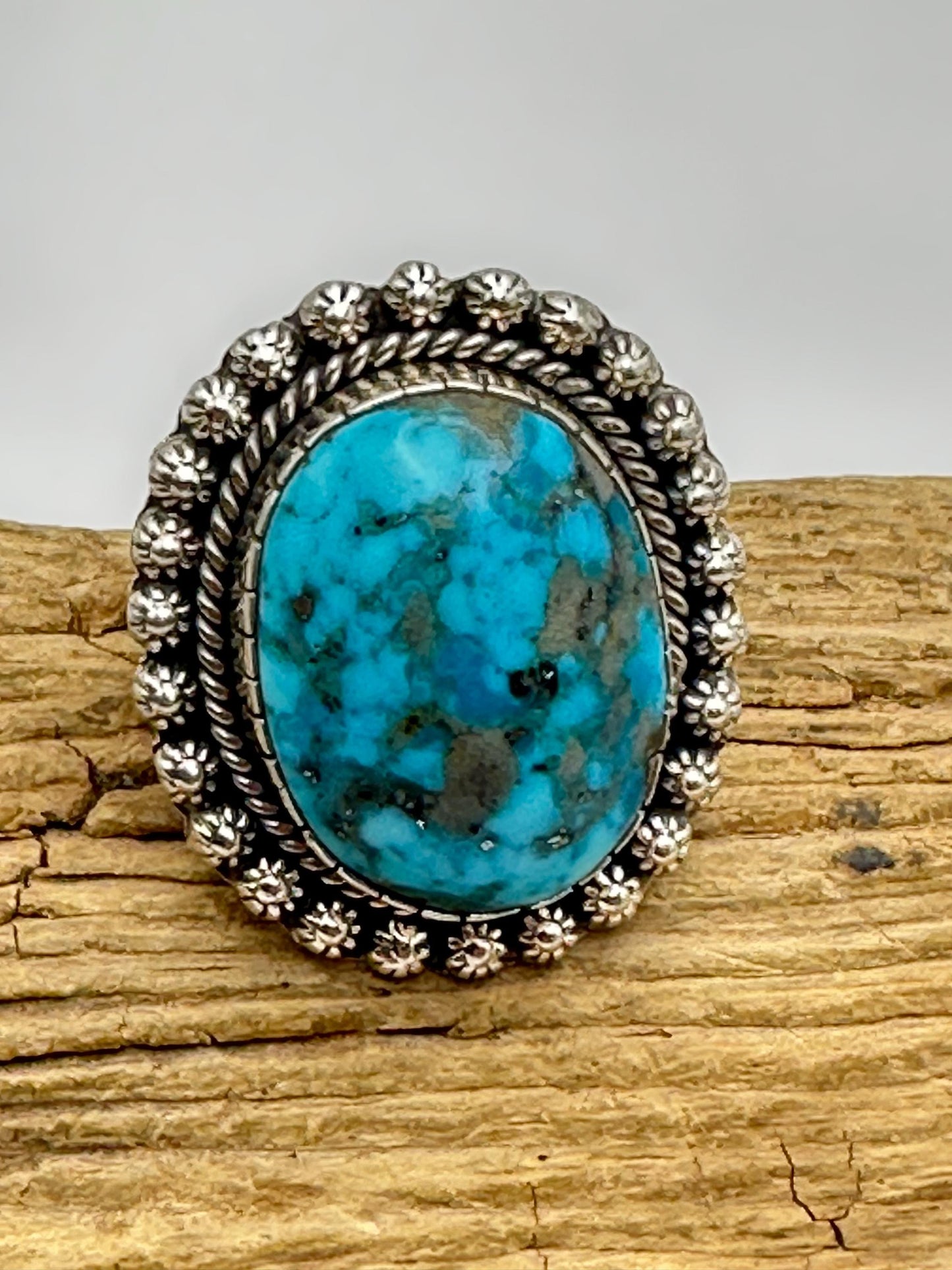 Turquoise ring,Persian Turquoise,sterling silver