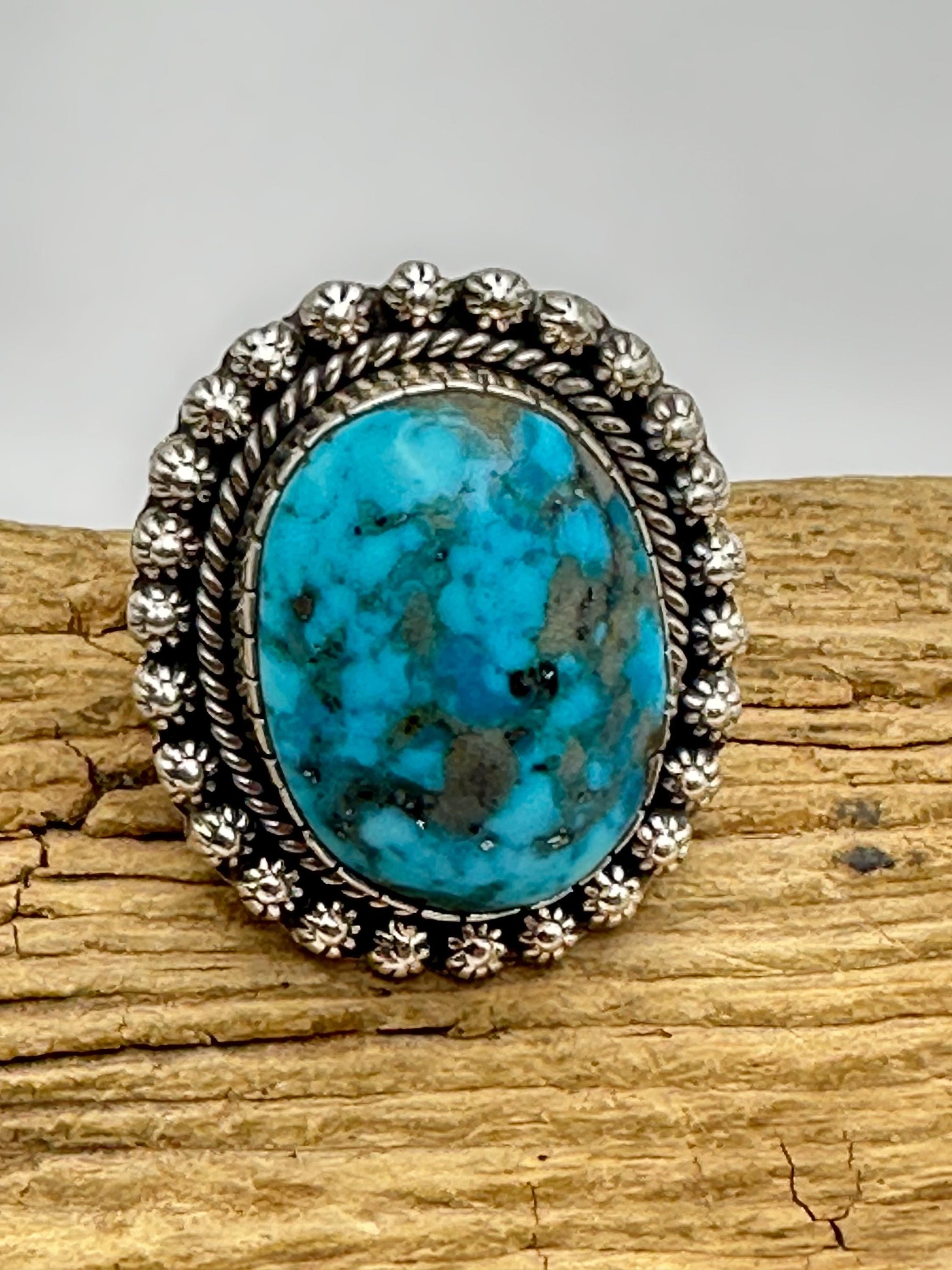 Turquoise ring,Persian Turquoise,sterling silver
