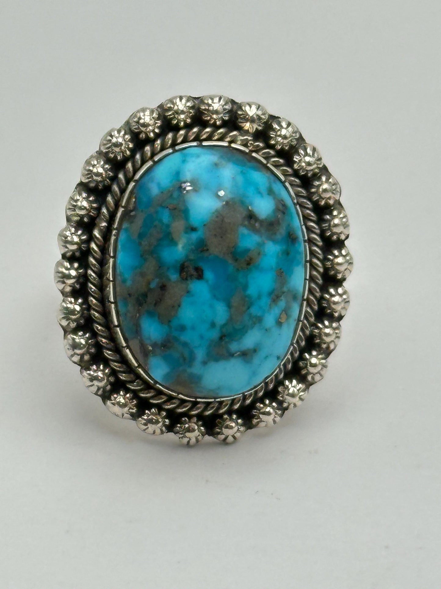 Turquoise ring,Persian Turquoise,sterling silver