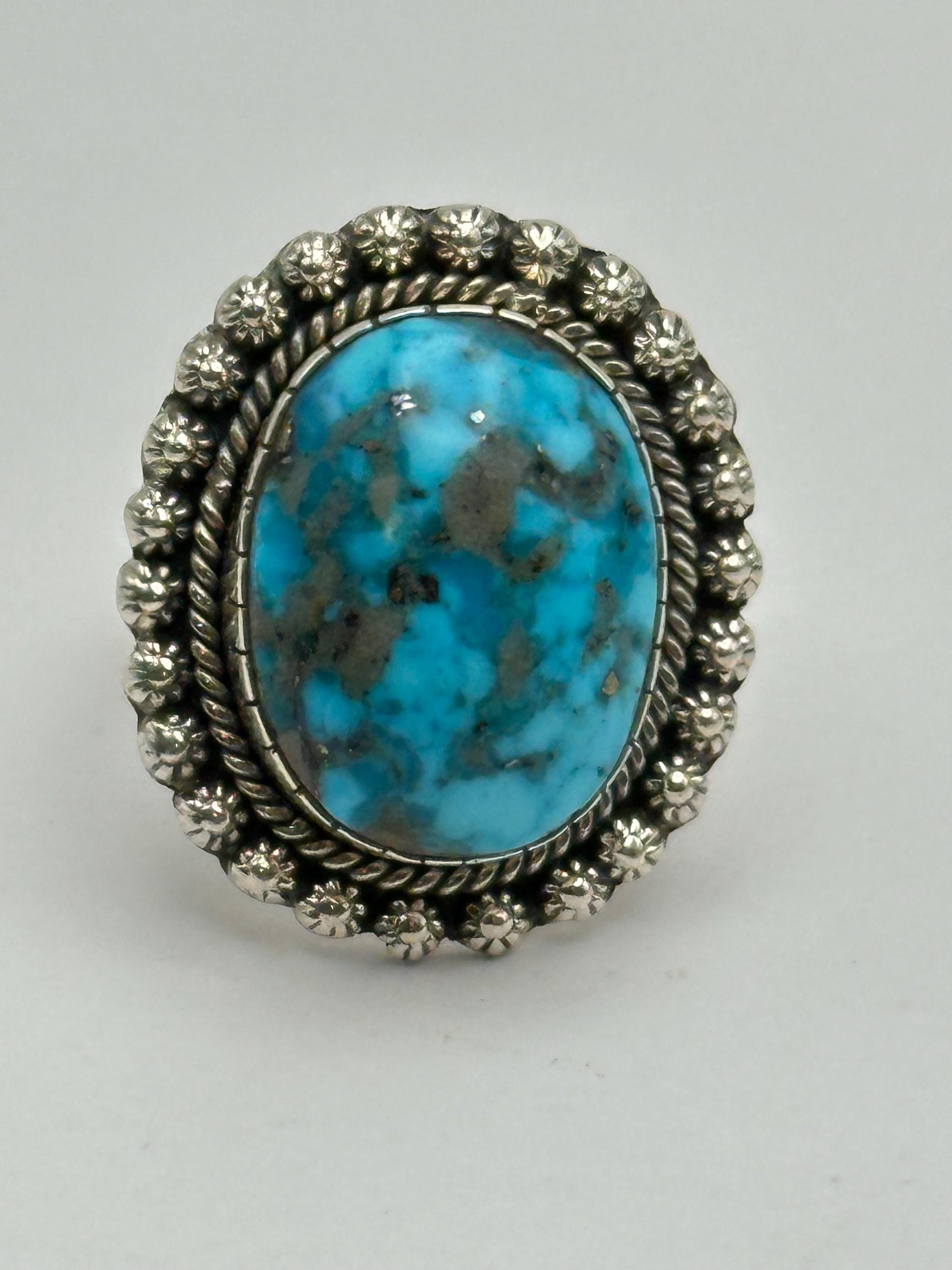 Turquoise ring,Persian Turquoise,sterling silver