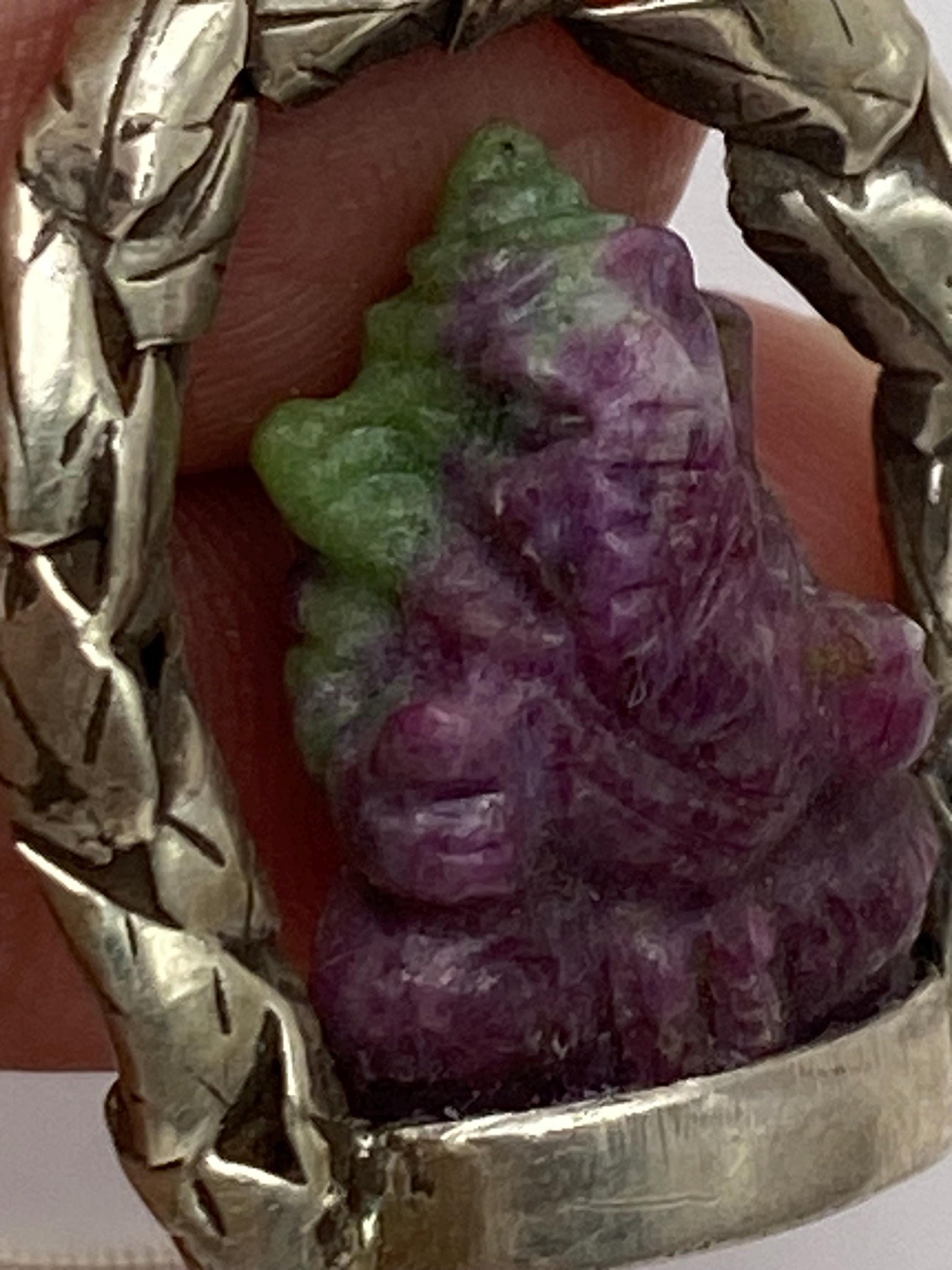 Ganesha pendant,Lord Ganesh,handcrafted ,charm,Goodluck,prosperity,Auspicious, silver,sterling silver,Ruby zoisite