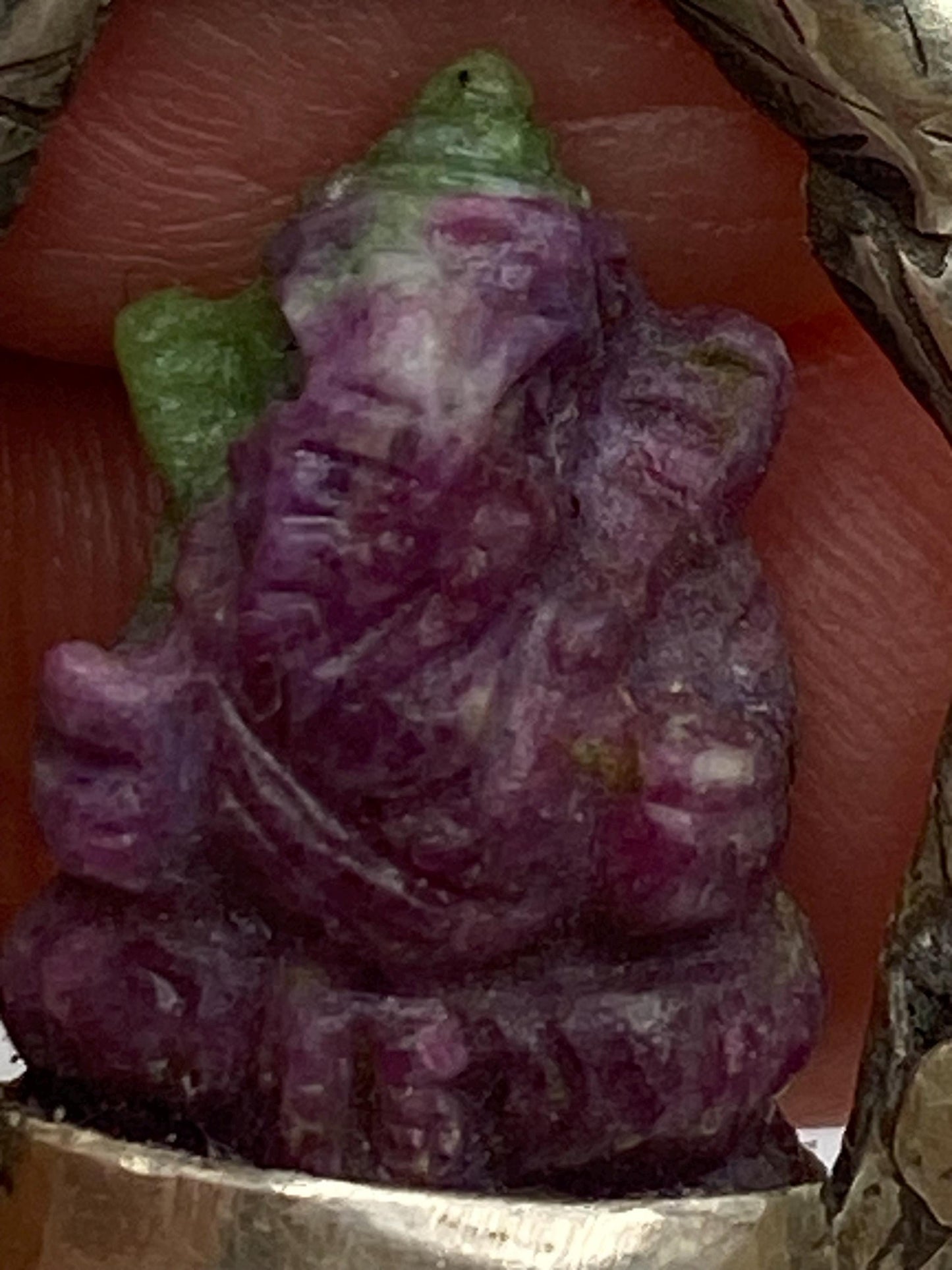 Ganesha pendant,Lord Ganesh,handcrafted ,charm,Goodluck,prosperity,Auspicious, silver,sterling silver,Ruby zoisite