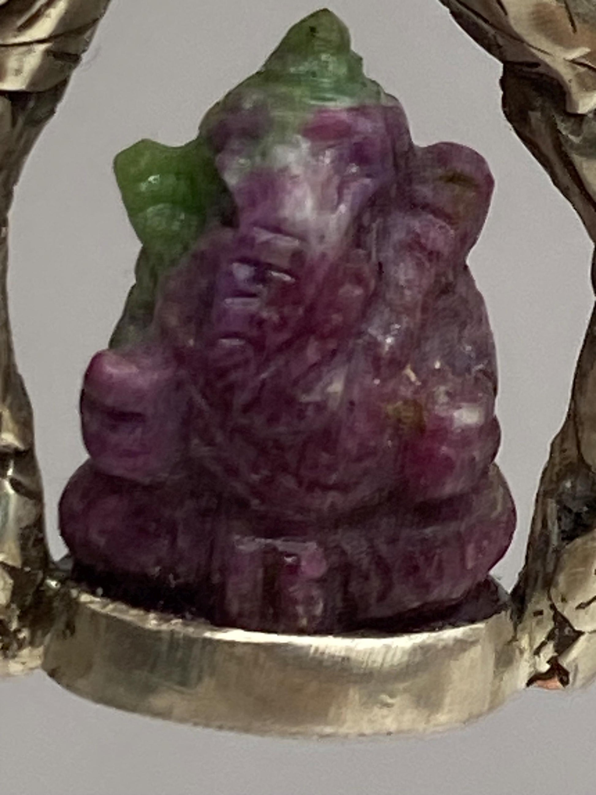 Ganesha pendant,Lord Ganesh,handcrafted ,charm,Goodluck,prosperity,Auspicious, silver,sterling silver,Ruby zoisite