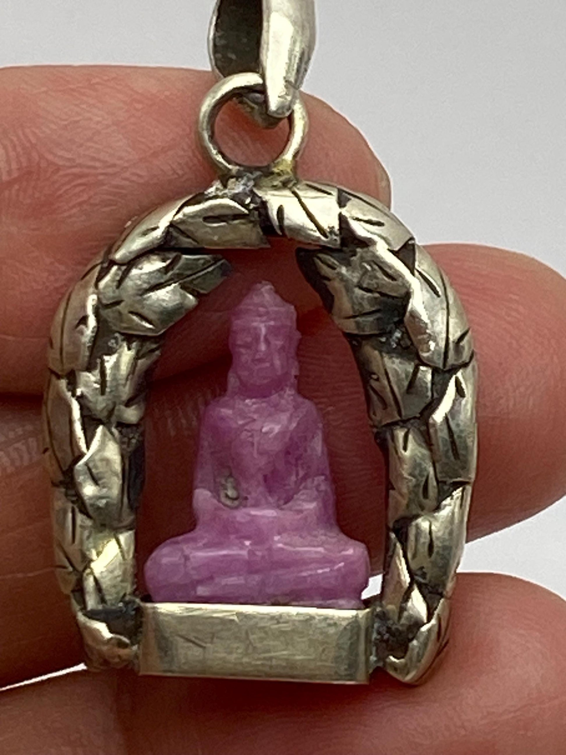 Buddha pendant, Lord Buddha,handcrafted,sterling silver,Ruby carved,spiritual,meditation,yoga,charm