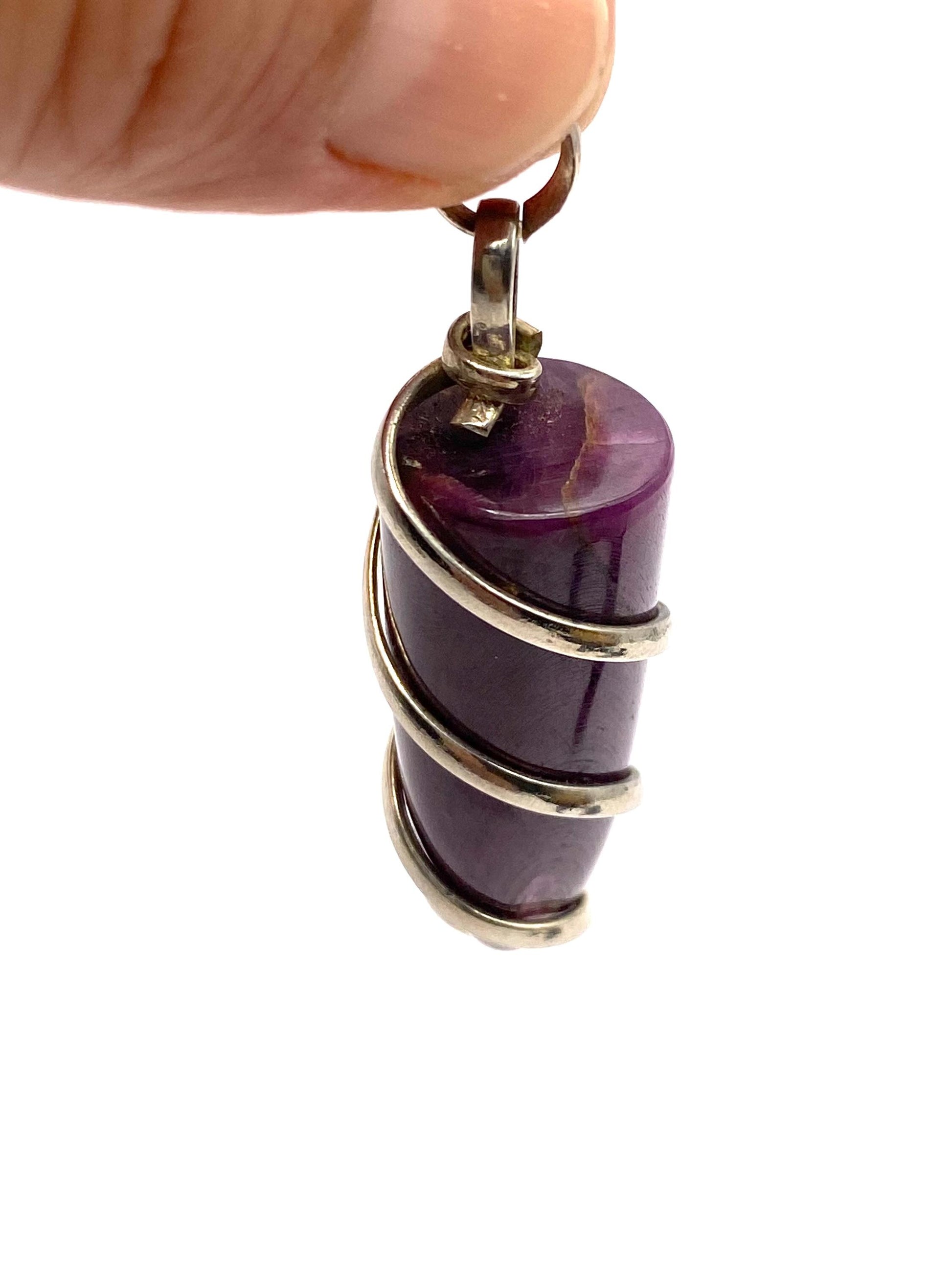 Ruby zoisite pendant, handcrafted, sterling silver, pointed pendant,Nepalese