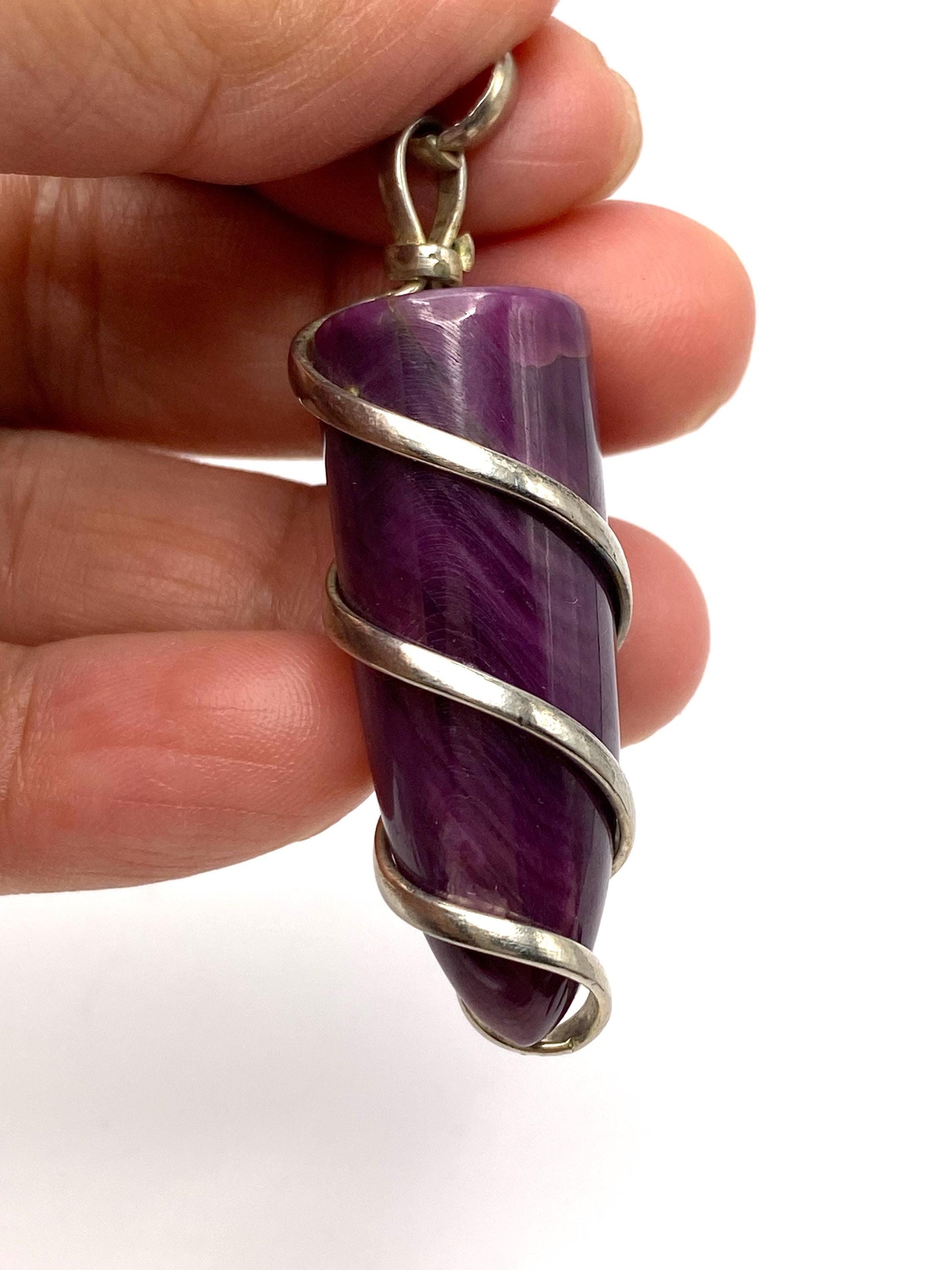 Ruby zoisite pendant, handcrafted, sterling silver, pointed pendant,Nepalese