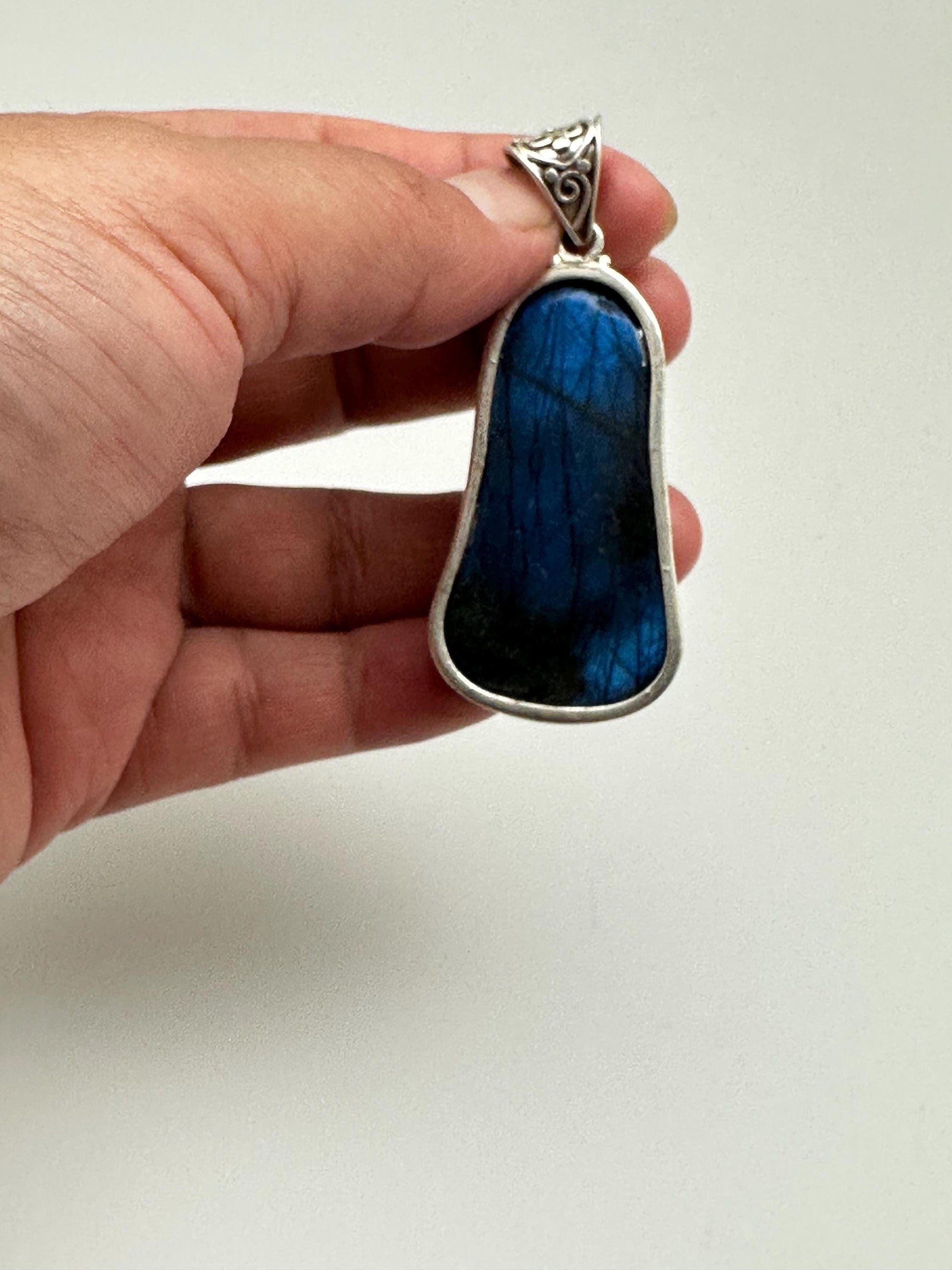 Buddha pendant, Baby Buddha, Labradorite, Handcrafted, sterling silver, spiritual, meditation,Nepalese,