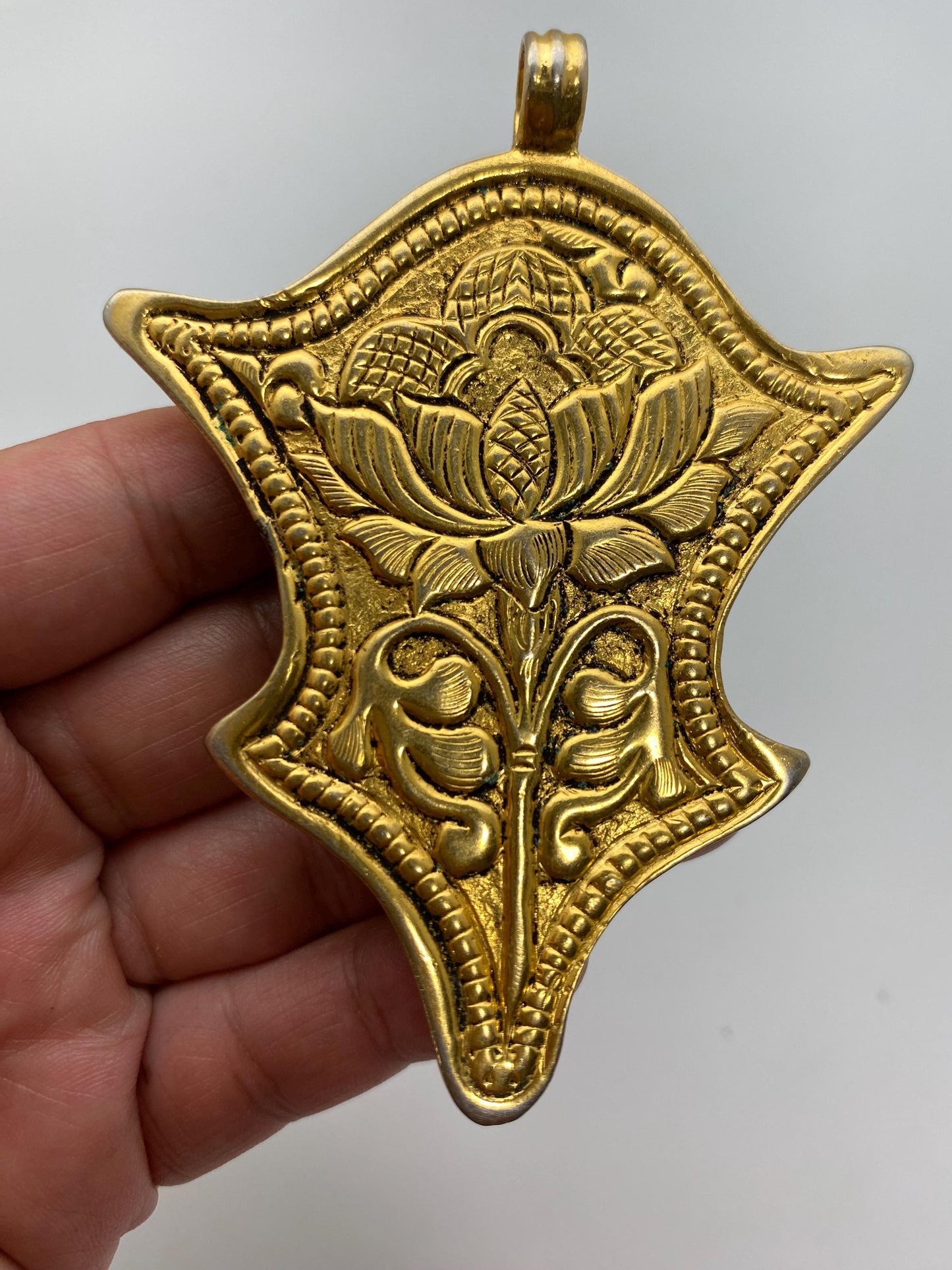 Large pendant, turquoise, handcrafted, Tibetan silver, ethnic style, animal lover, bird, baby deer,gold plated,Nepalese.