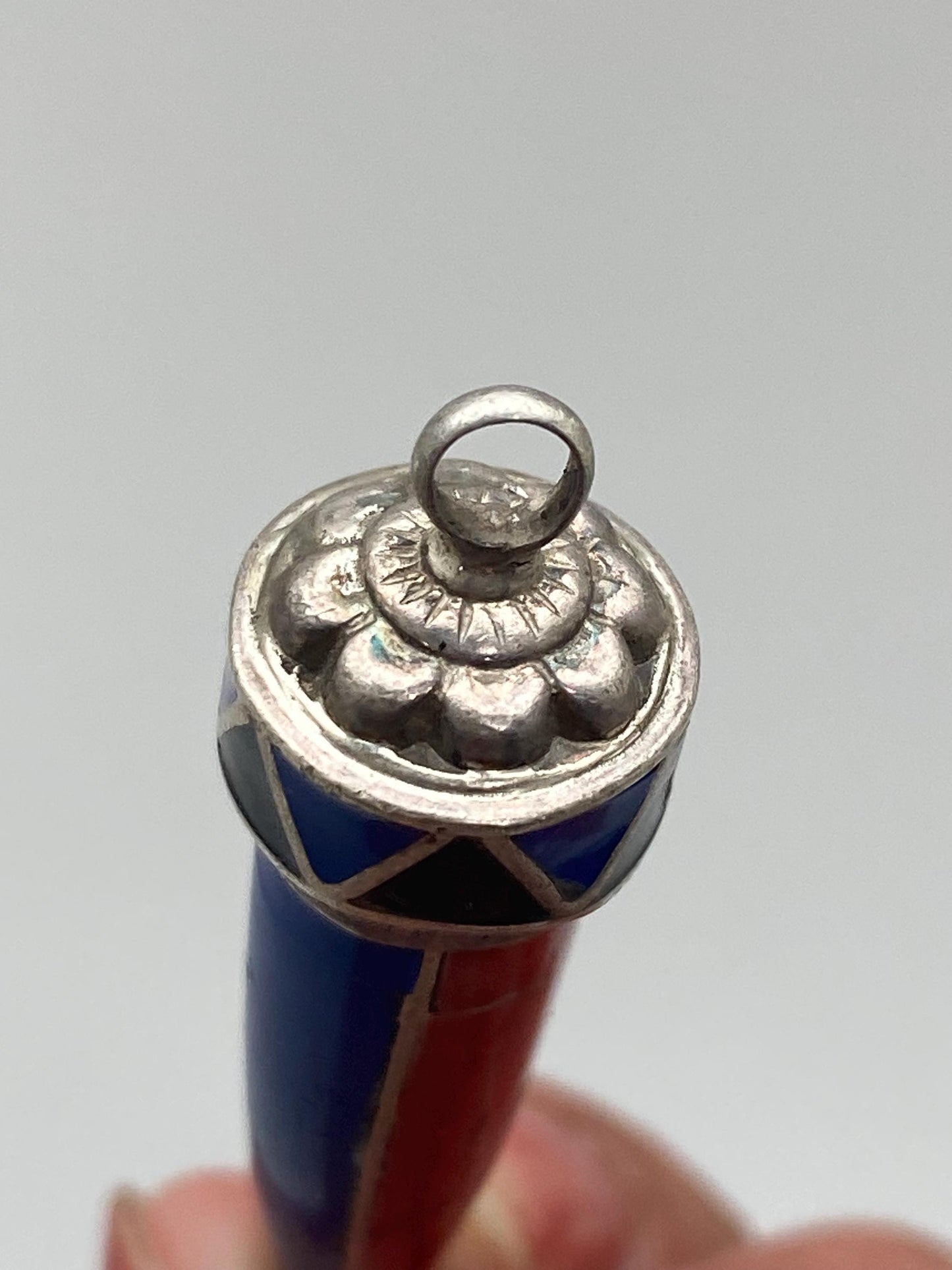 lapis, coral, turquoise, multiple stones inlaid with a sterling silver, charm, handcrafted,Nepalese